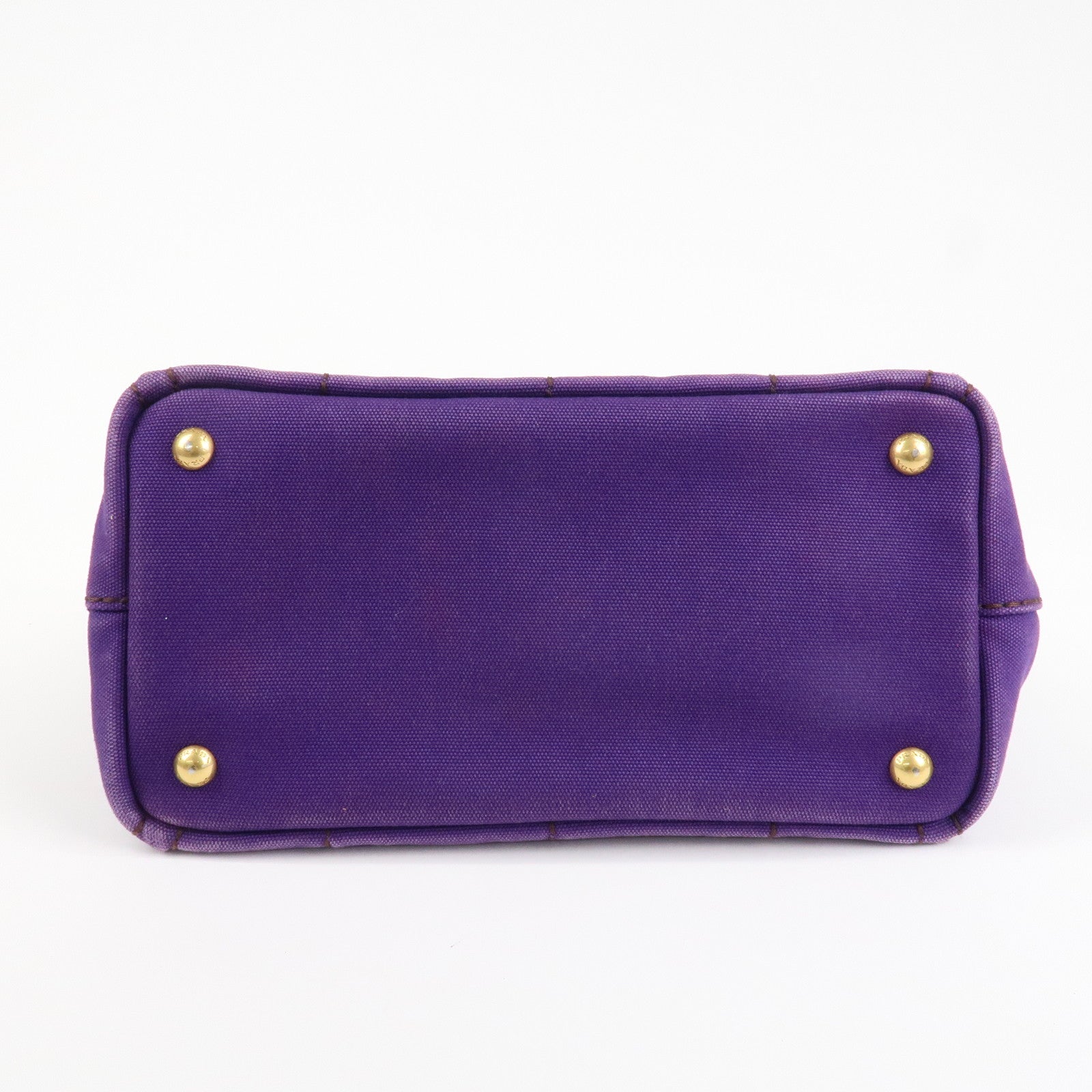 PRADA Logo Canapa Mini Canvas 2Way Tote Shoulder Bag Purple BN2439 Used