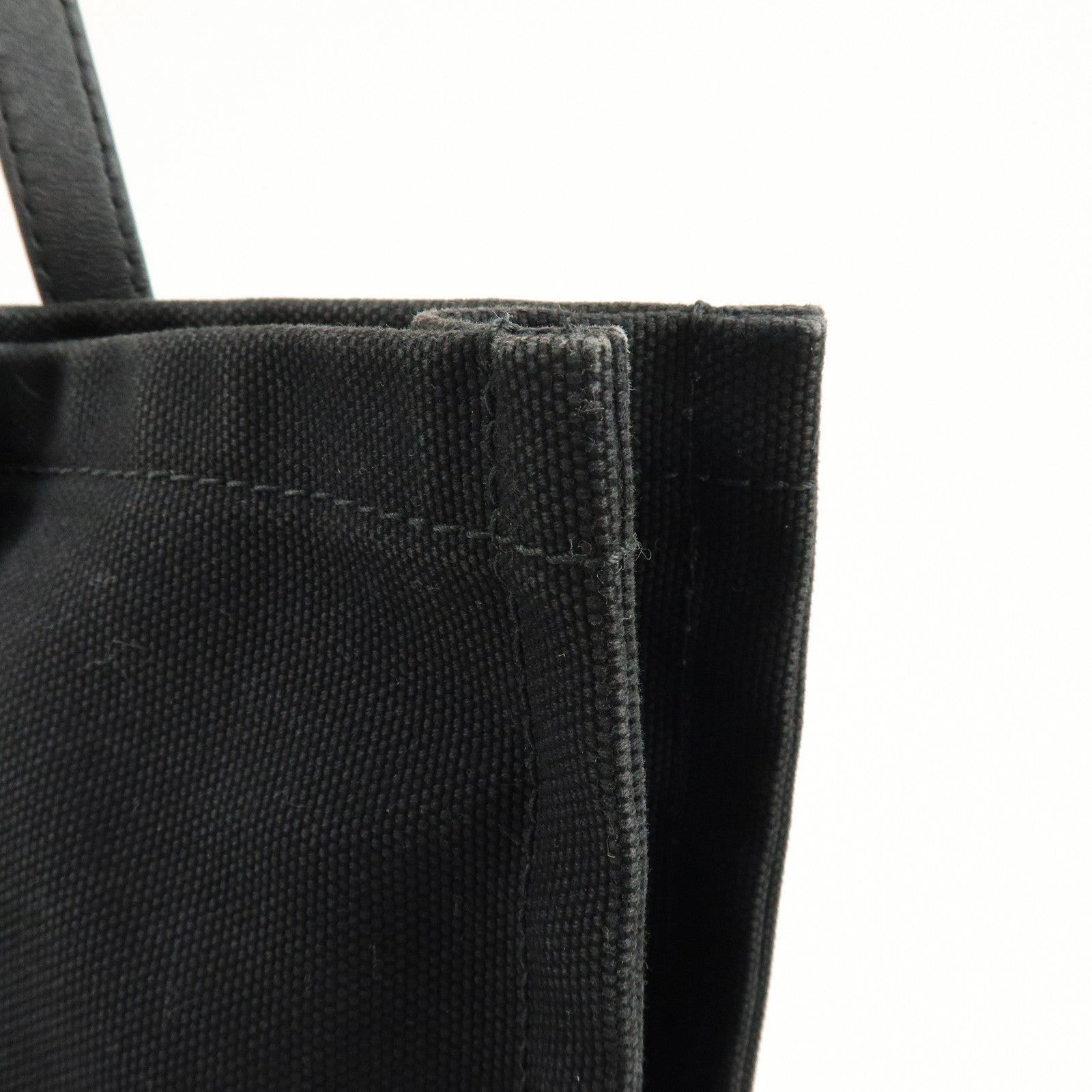 JIMMY CHOO Logo Canvas Leather Shoulder Bag Tote Bag Black