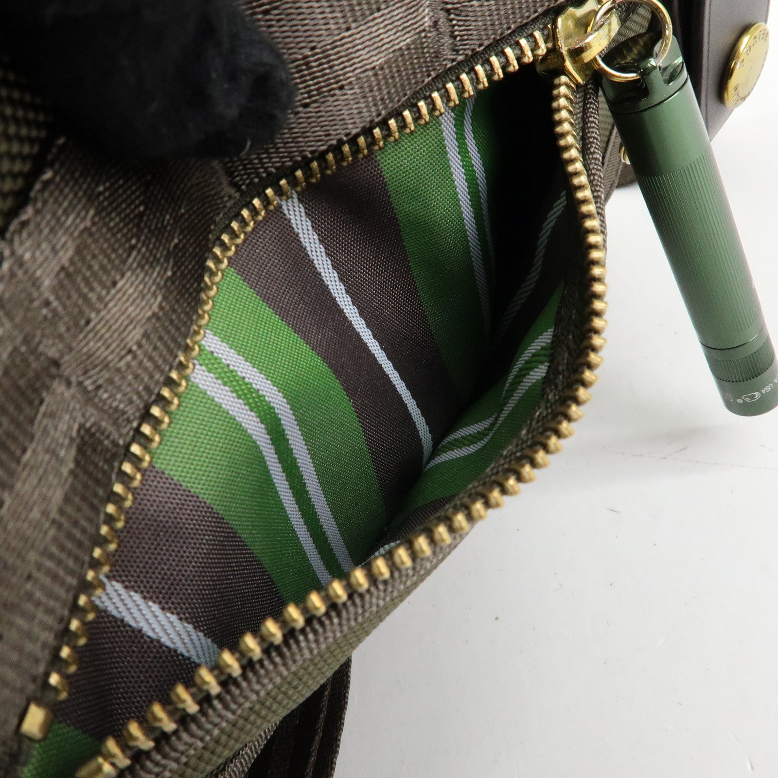 PORTER INTERNATIONAL Nylon Leather Shoulder Bag Crossbody Bag Khaki
