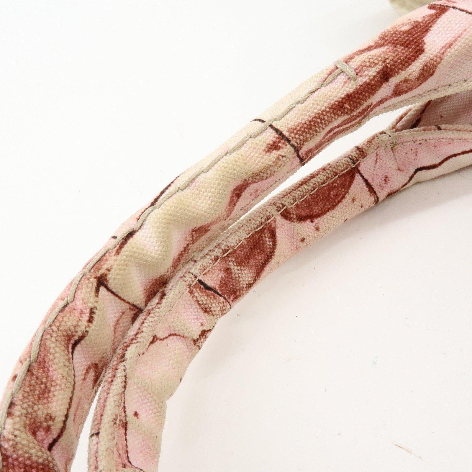 PRADA Canapa Large Triangle Logo Canvas Tote Bag Bordeaux B1872B