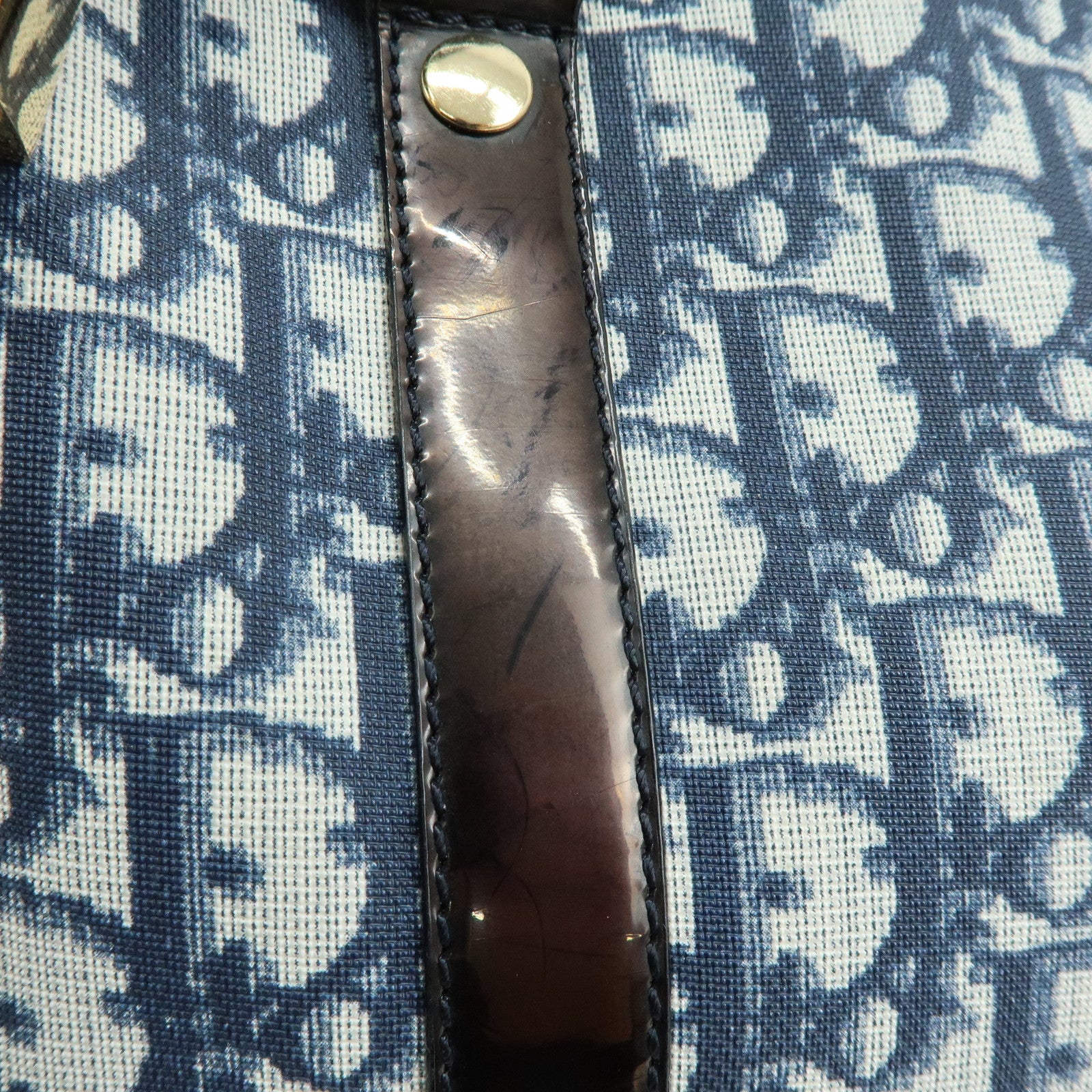Christian Dior Trotter PVC Canvas Patent Leather Mini Boston Bag