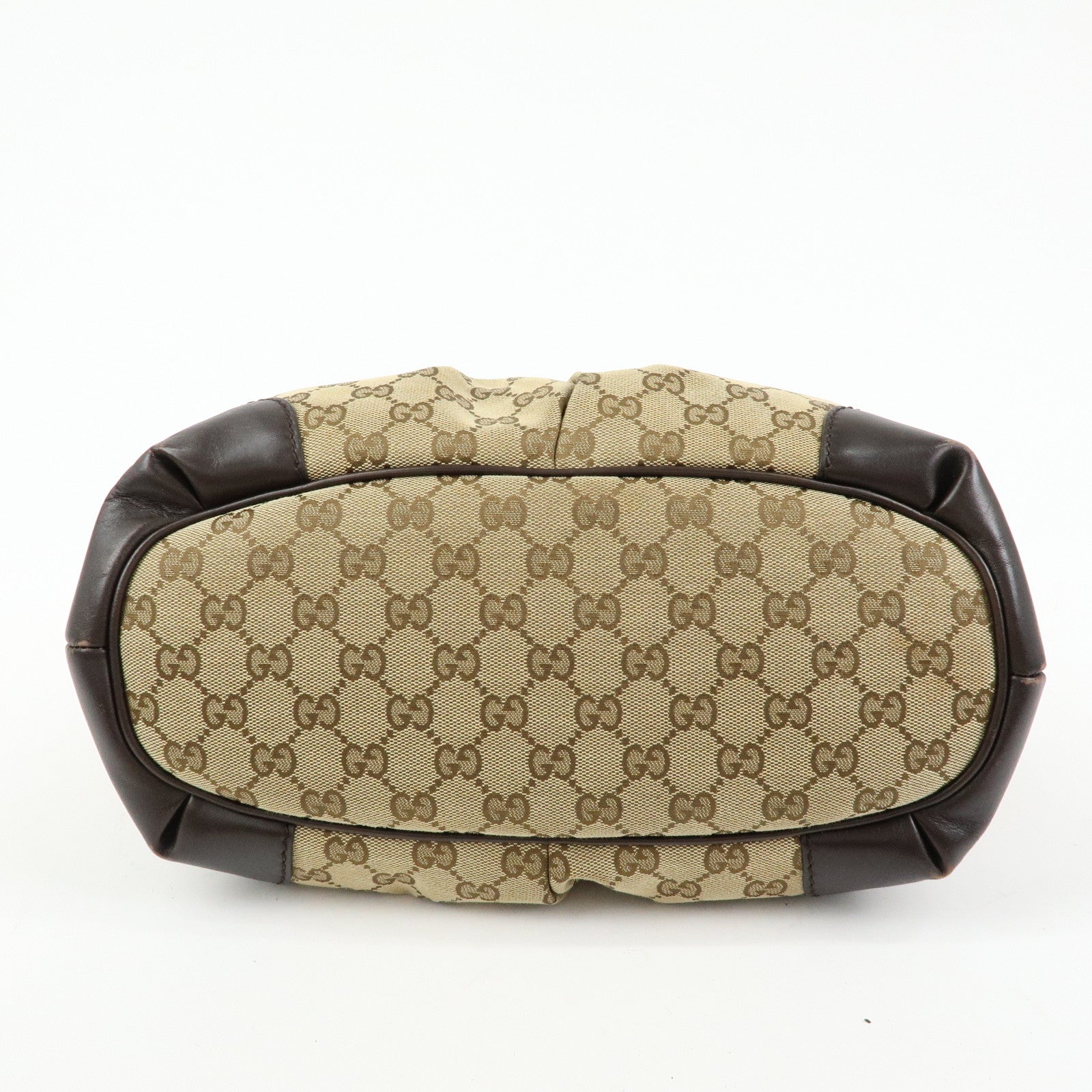 GUCCI Sukey Interlocking G GG Canvas Leather 2Way Bag Brown 247902