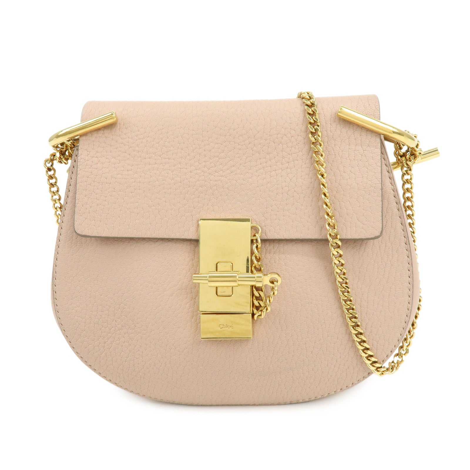 Chloe Drew Calf Leather Shoulder Bag Crossbody Bag Light Pink