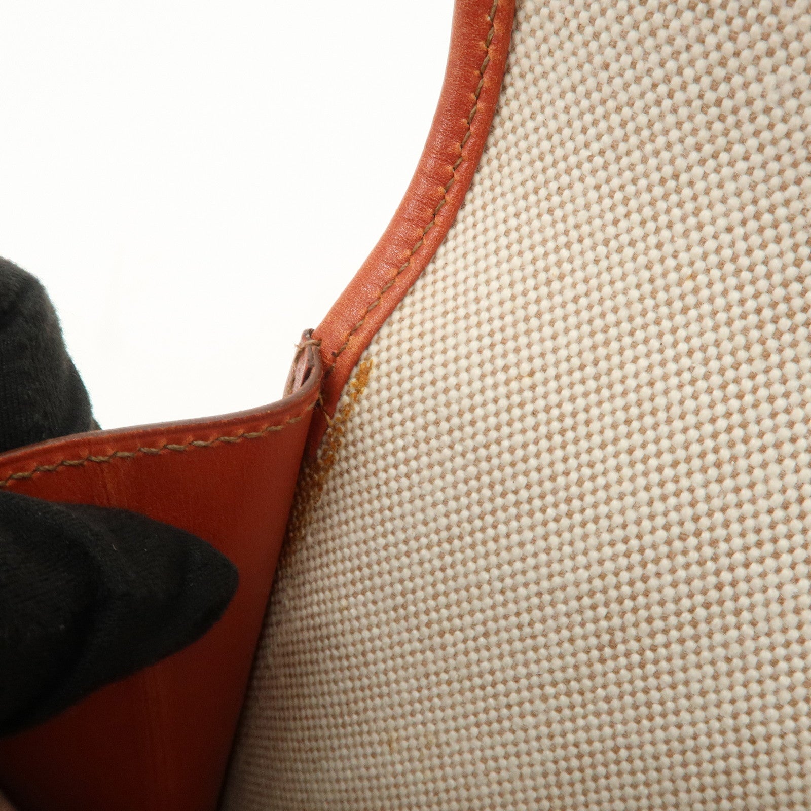 HERMES Box Calf Leather Jige PM □C Stamped Clutch Bag Brown