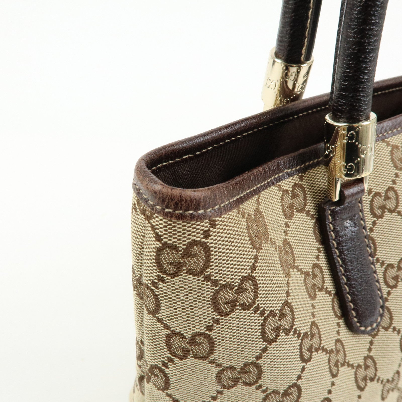 GUCCI Sherry GG Canvas Tote Bag Shoulder Bag Beige Brown 161717