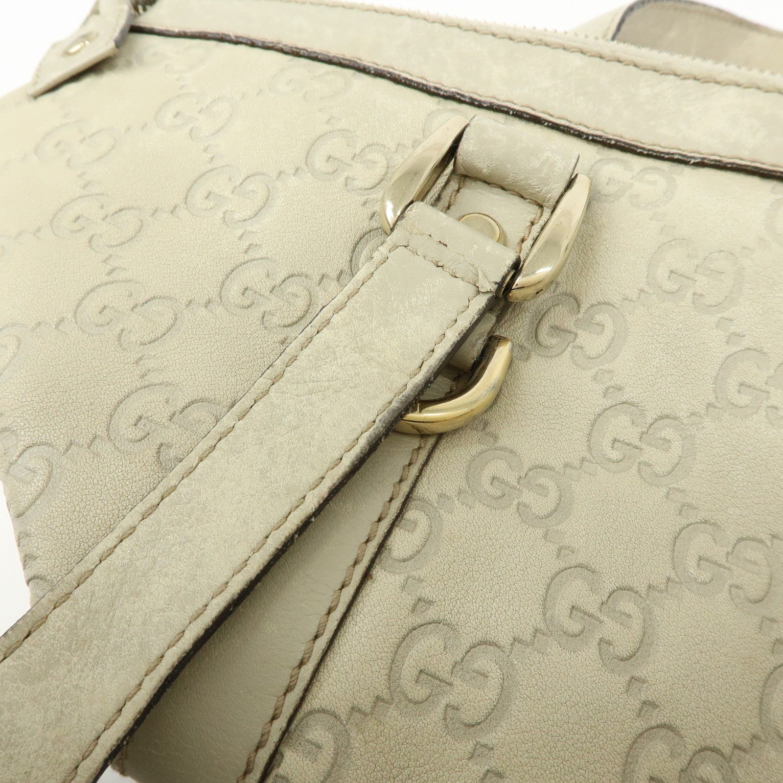 GUCCI Abbey GG Canvas Tote Bag Shoulder Bag White 141470