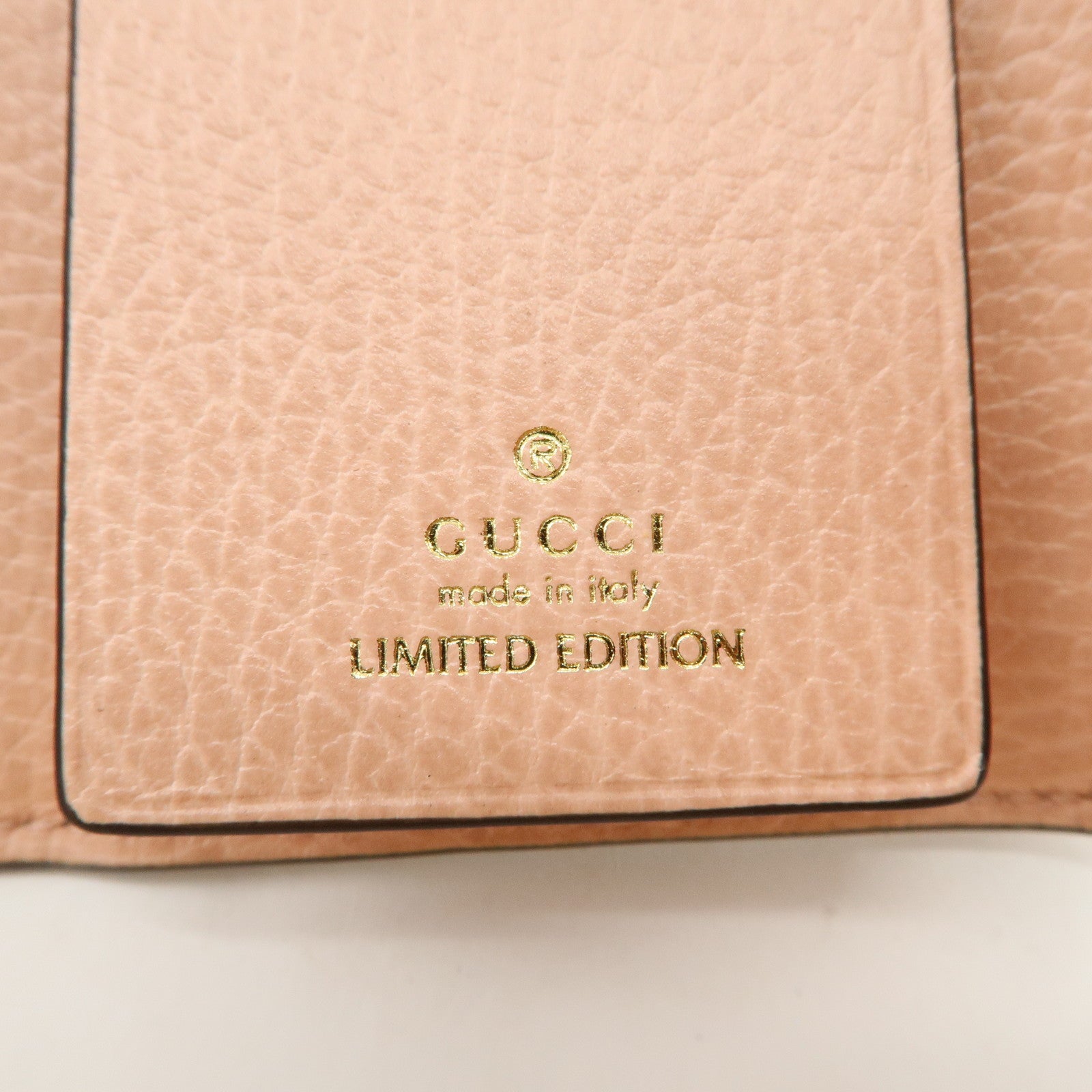 GUCCI GG Marmont Leather GG Supreme 6 Key Case Pink Beige 456118