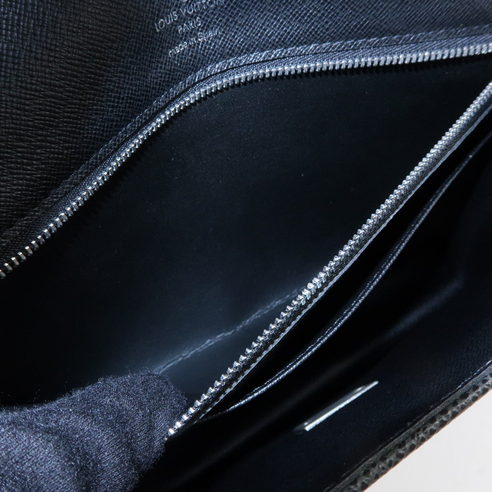 Louis Vuitton Taiga Leather Selenga Clutch Bag Ardoise M30782 Authentic Used F/S