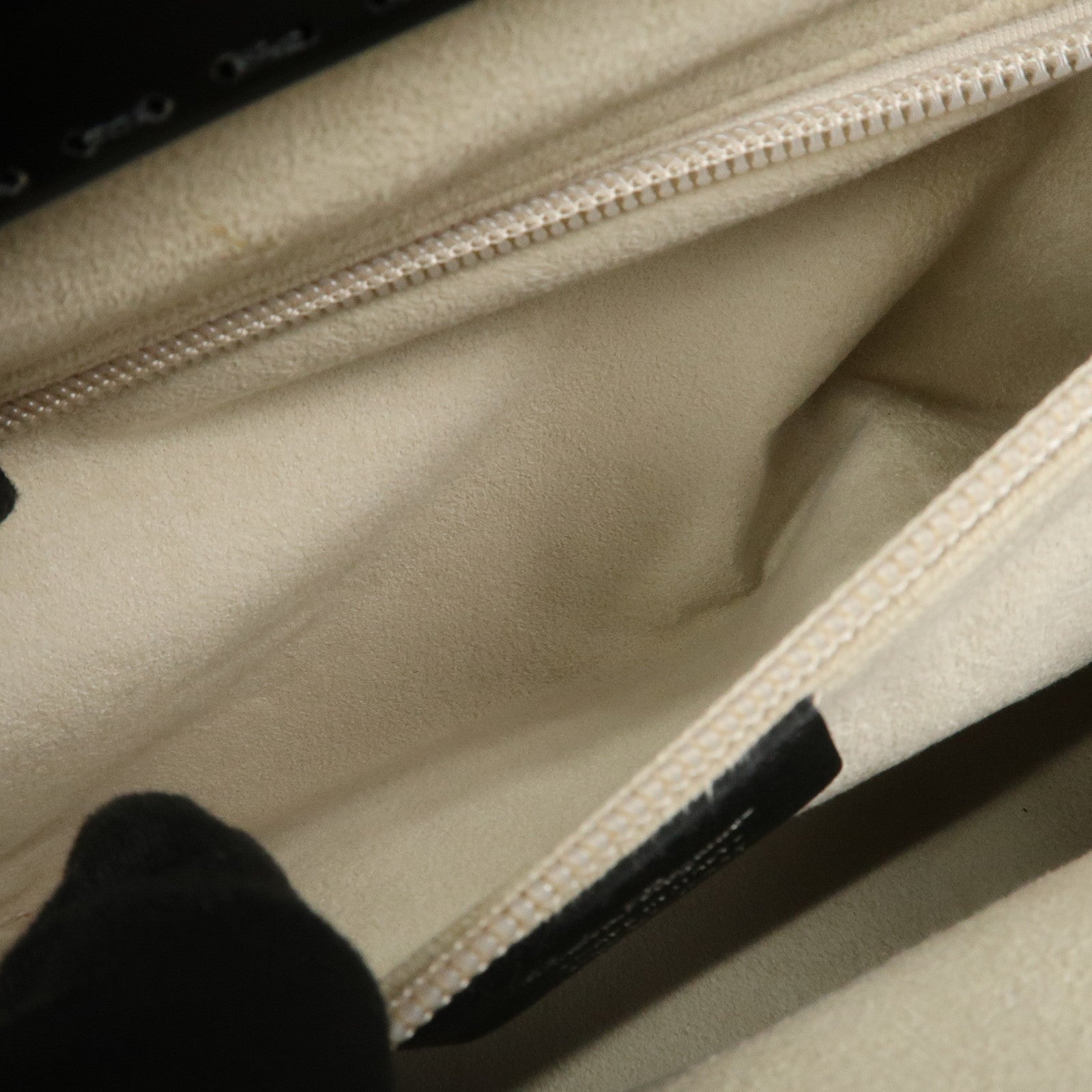 Ferragamo Gancini Leather Wood Shoulder Bag Hand Bag Black