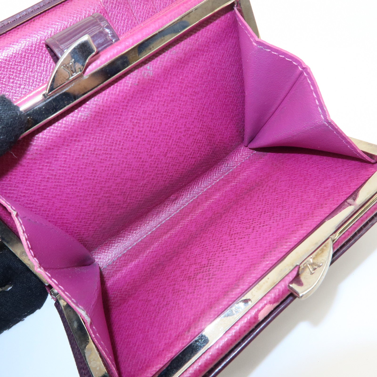 Louis Vuitton Epi Set of 2 Long Wallet Noir Cassis M63242 M6364K Used