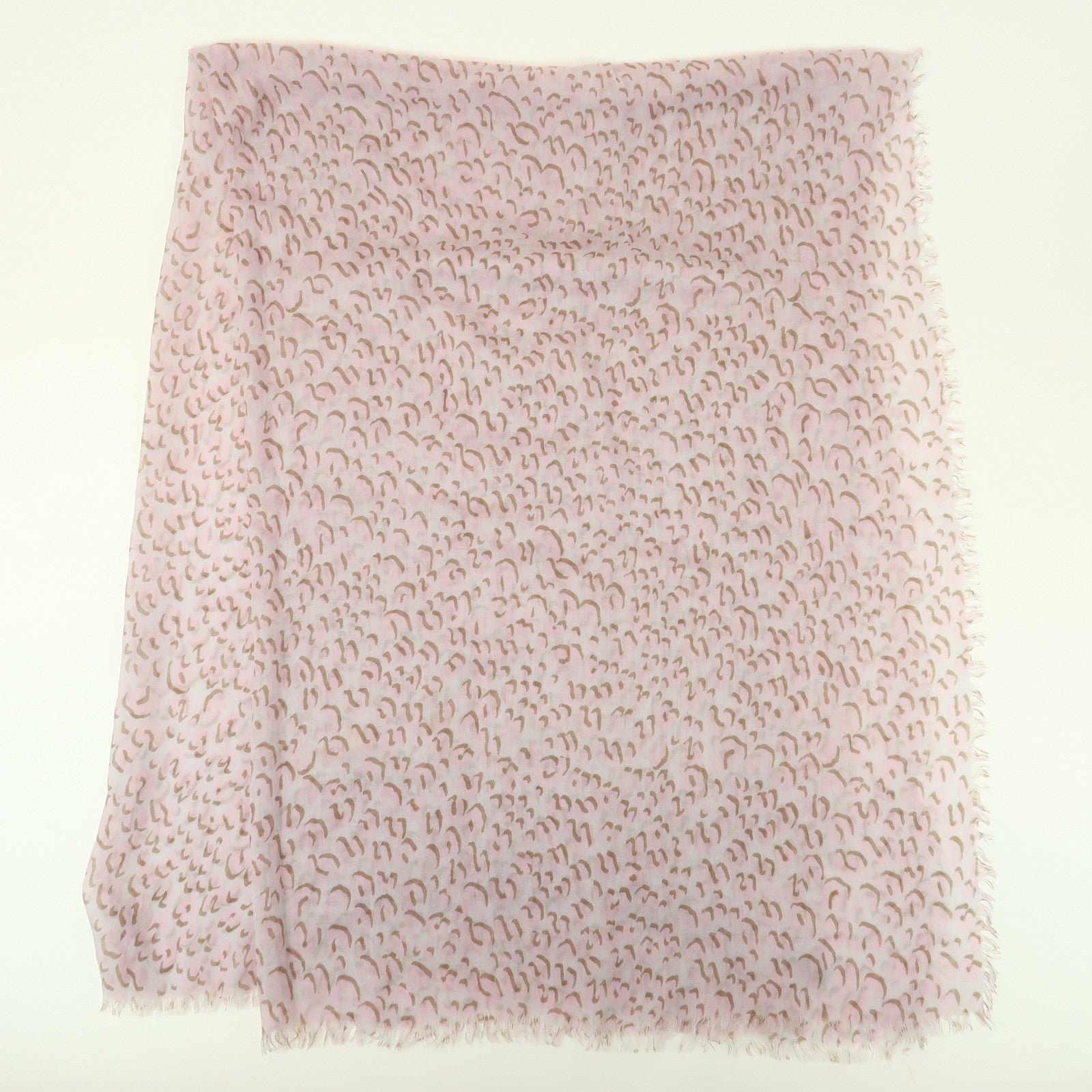 Louis Vuitton Leopard Cashmere Silk Scarf Shawl Pink Gray 413287