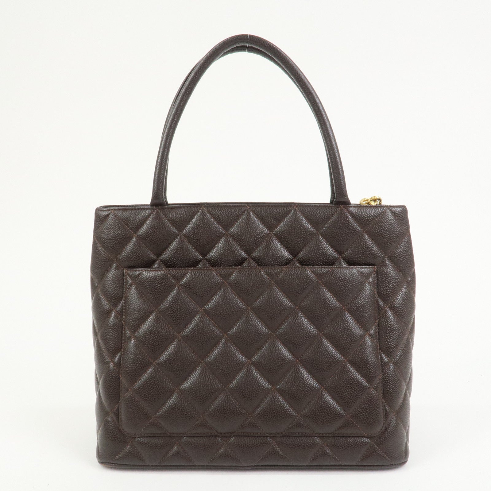 CHANEL Matelasse Caviarskin Medallion Tote Bag Hand Bag A01804