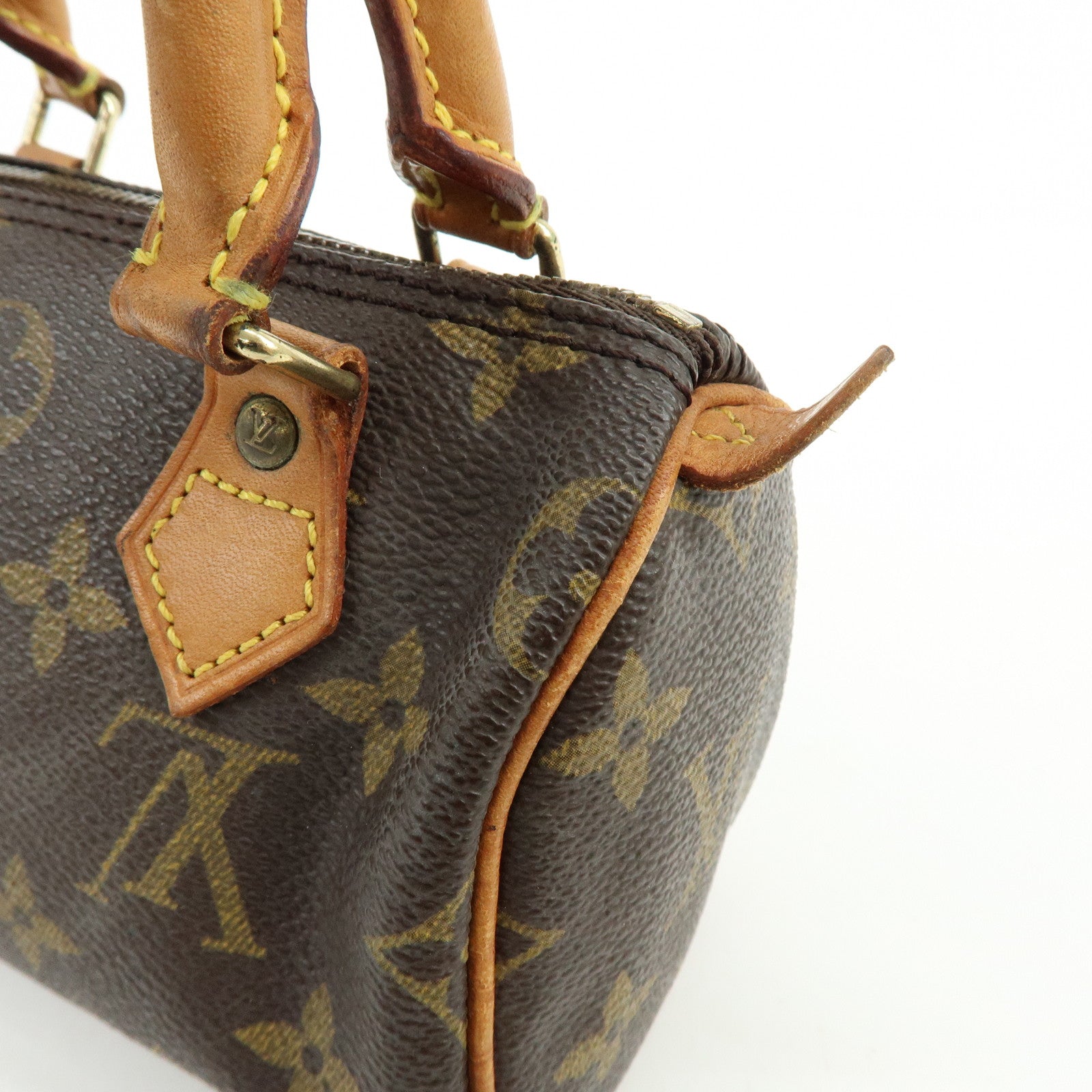 Louis Vuitton Monogram Mini Speedy Hand Bag & Strap Brown M41534
