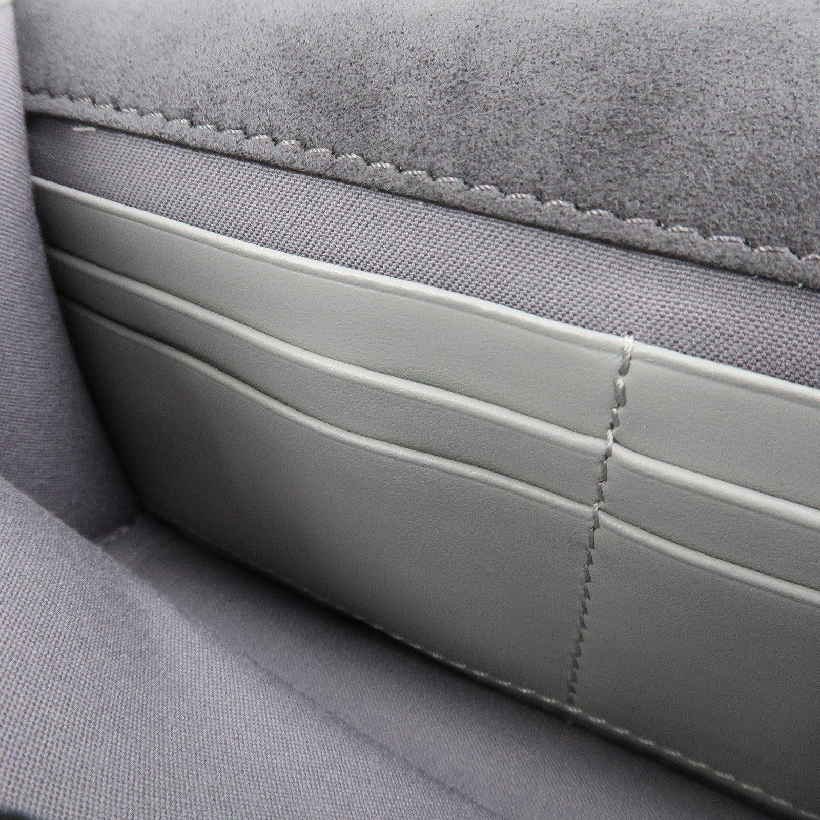 FENDI Leather Studs Shoulder Bag Hand Bag Grey 8M0346