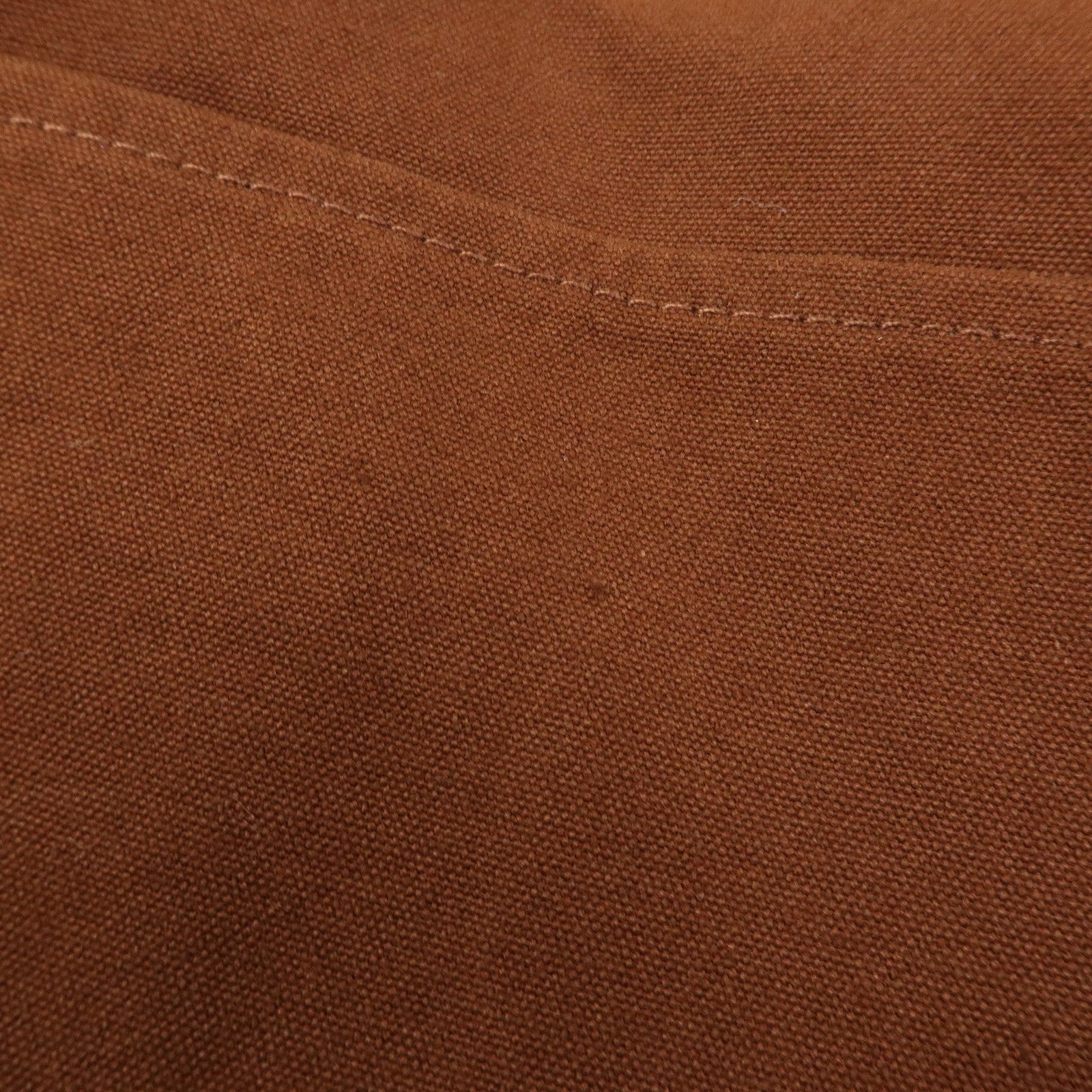 HERMES Basas MM Fourre Toute Cotton Canvas Shoulder Bag Brown