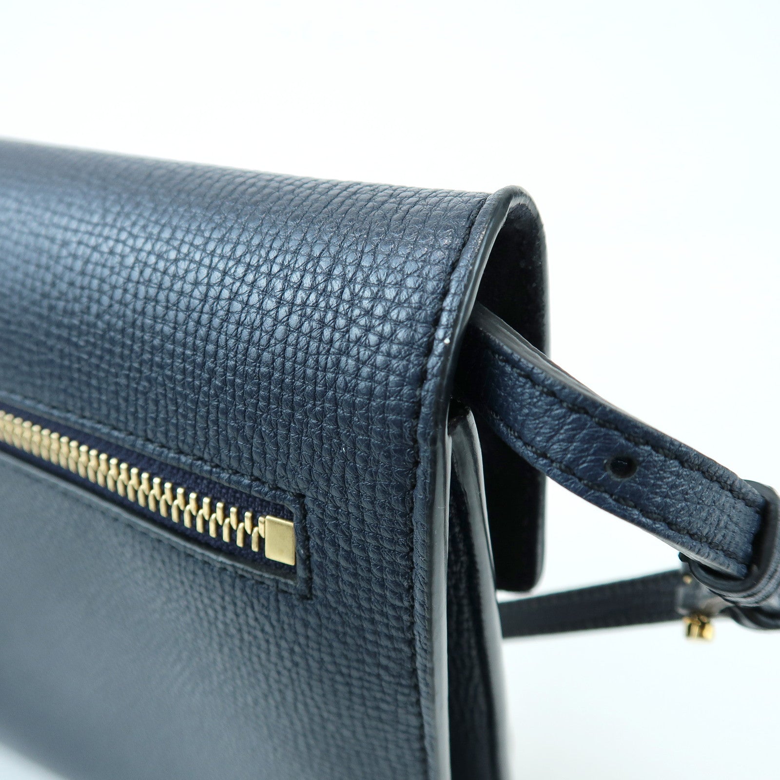 BURBERRY Nova Plaid Canvas Leather Shoulder Bag Beige Navy