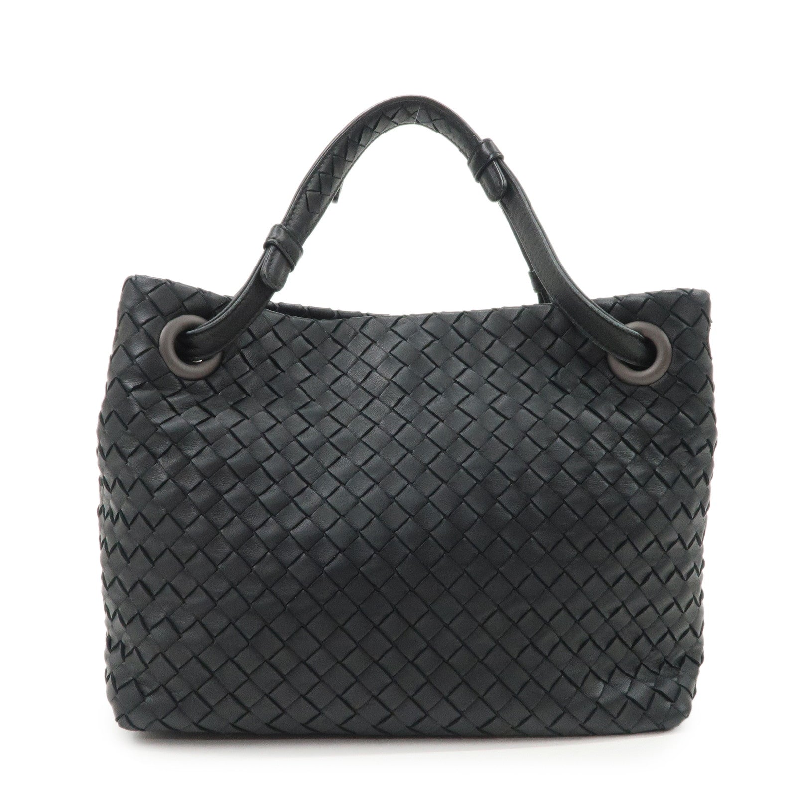BOTTEGA VENETA Intrecciato Leather Garda Bag Hand Bag Black 405071