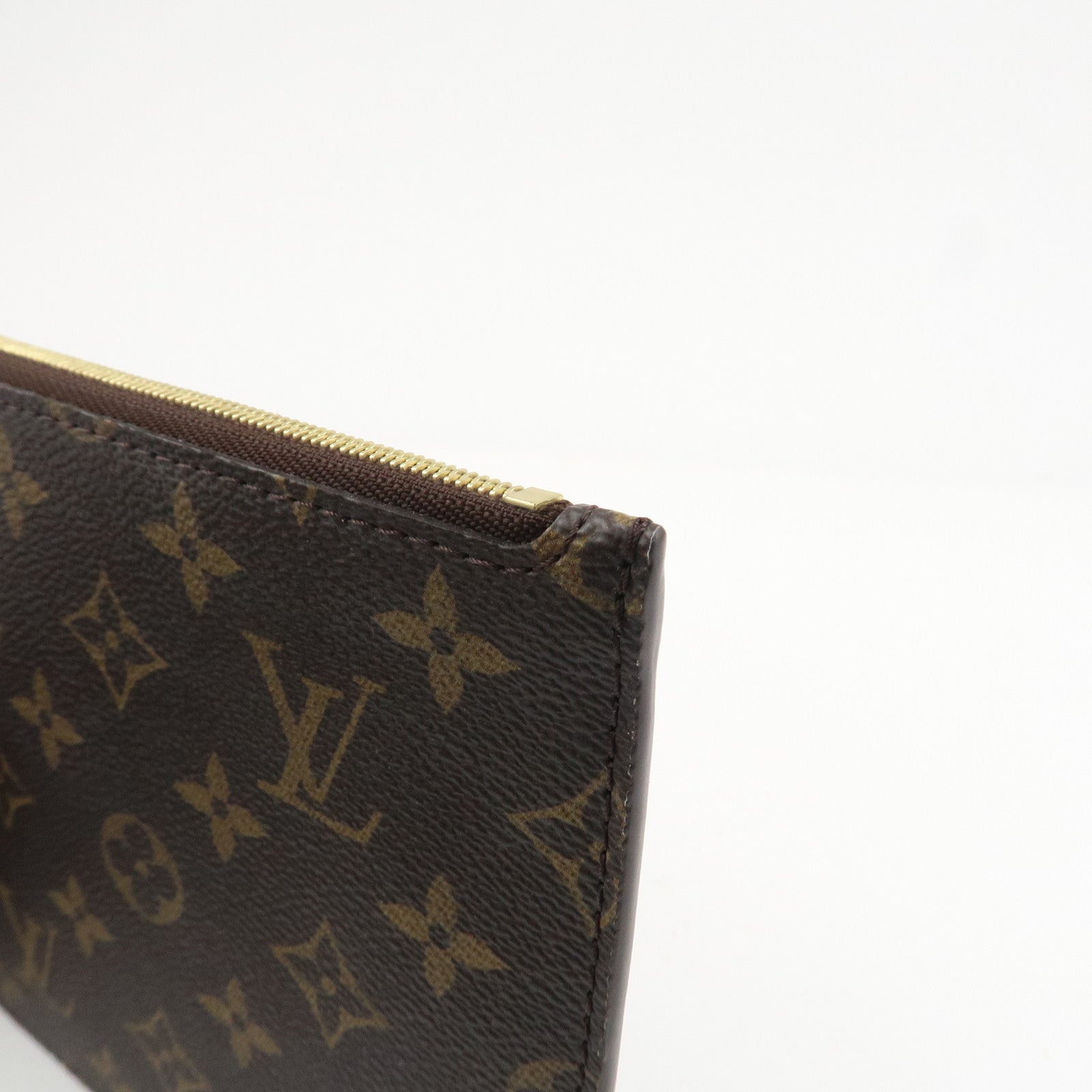 Louis Vuitton Monogram Pouch For Neverfull MM Brown Fuchsia Used