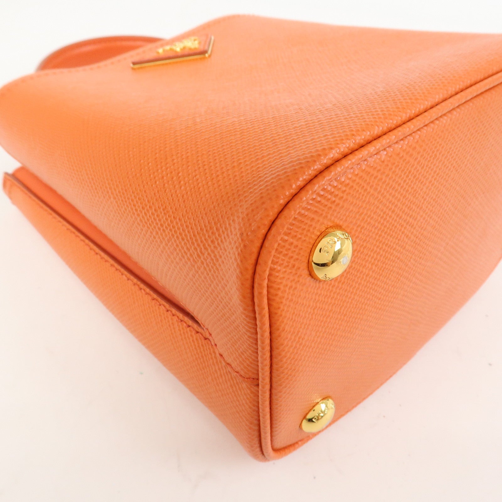 PRADA Panier 2Way Bag Hand Bag Shoulder Bag Orange 1BA217