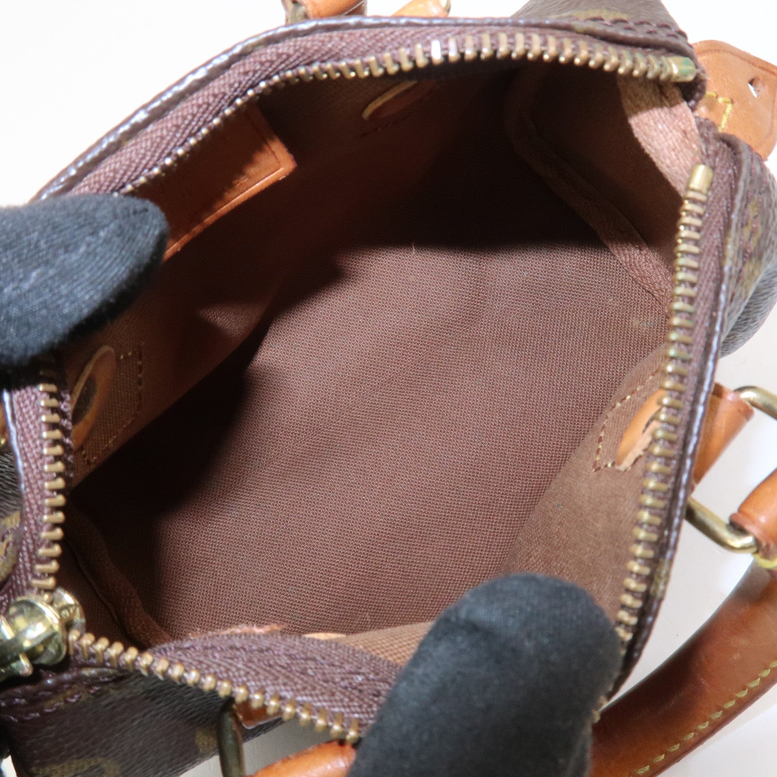 Louis Vuitton Monogram Mini Speedy Hand Bag Brown M41534