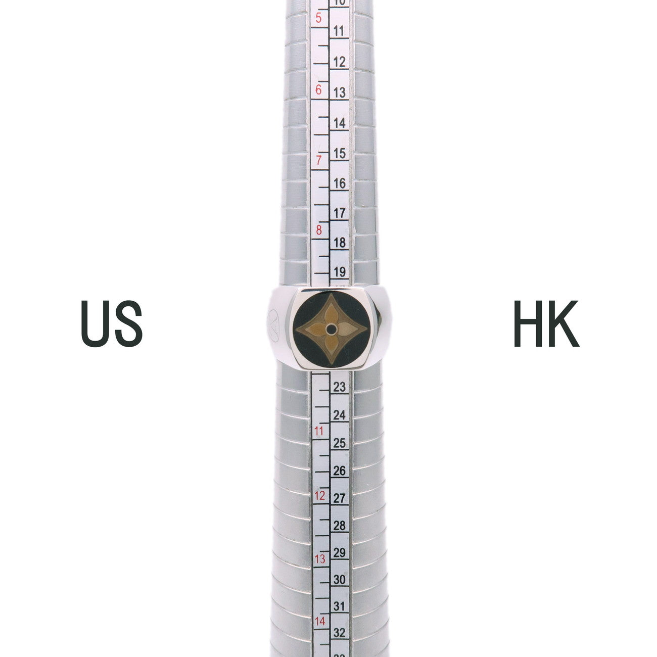 Louis Vuitton Bague Fluer de Monogram Ring M Silver M65496 US9.5