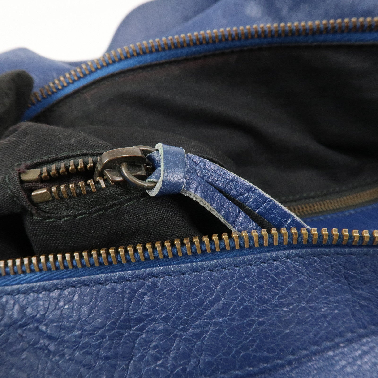 BALENCIAGA Leather The Twiggy 2WAY Bag Hand Bag Blue 409334