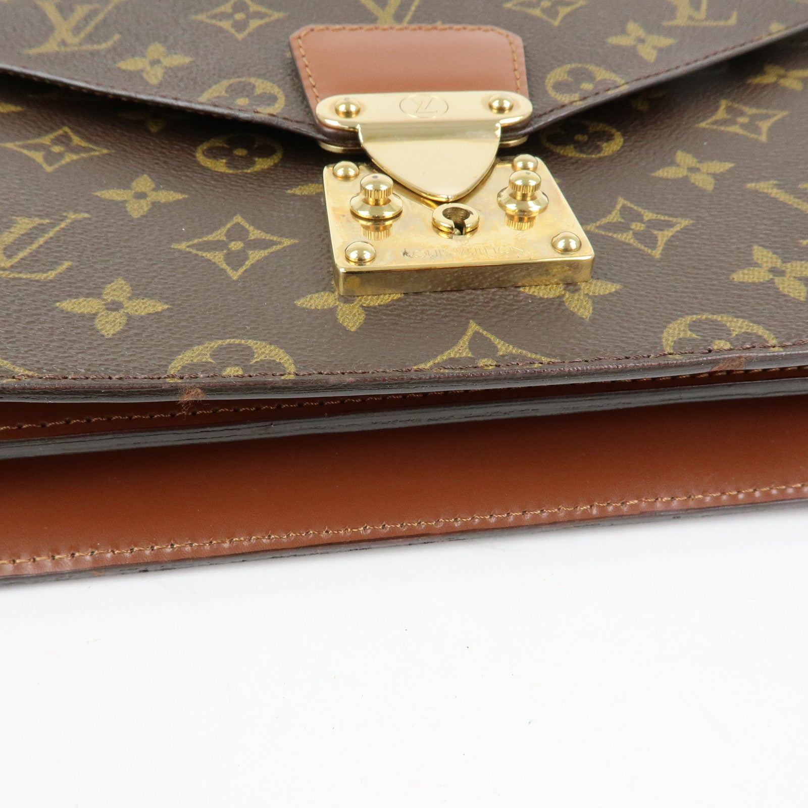 Louis Vuitton Monogram Concorde Hand Bag Brown M51190