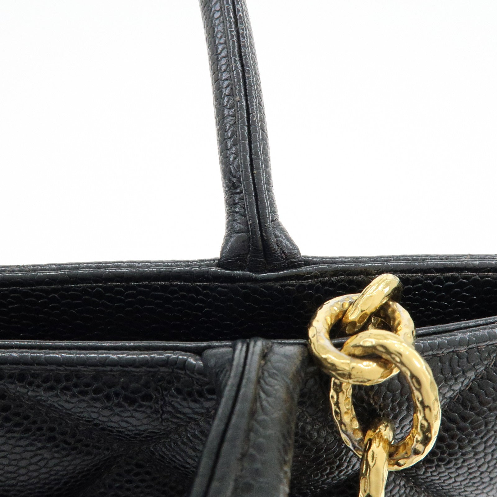 CHANEL Matelasse COCO Mark Medallion Tote Bag Hand Bag Black A01804