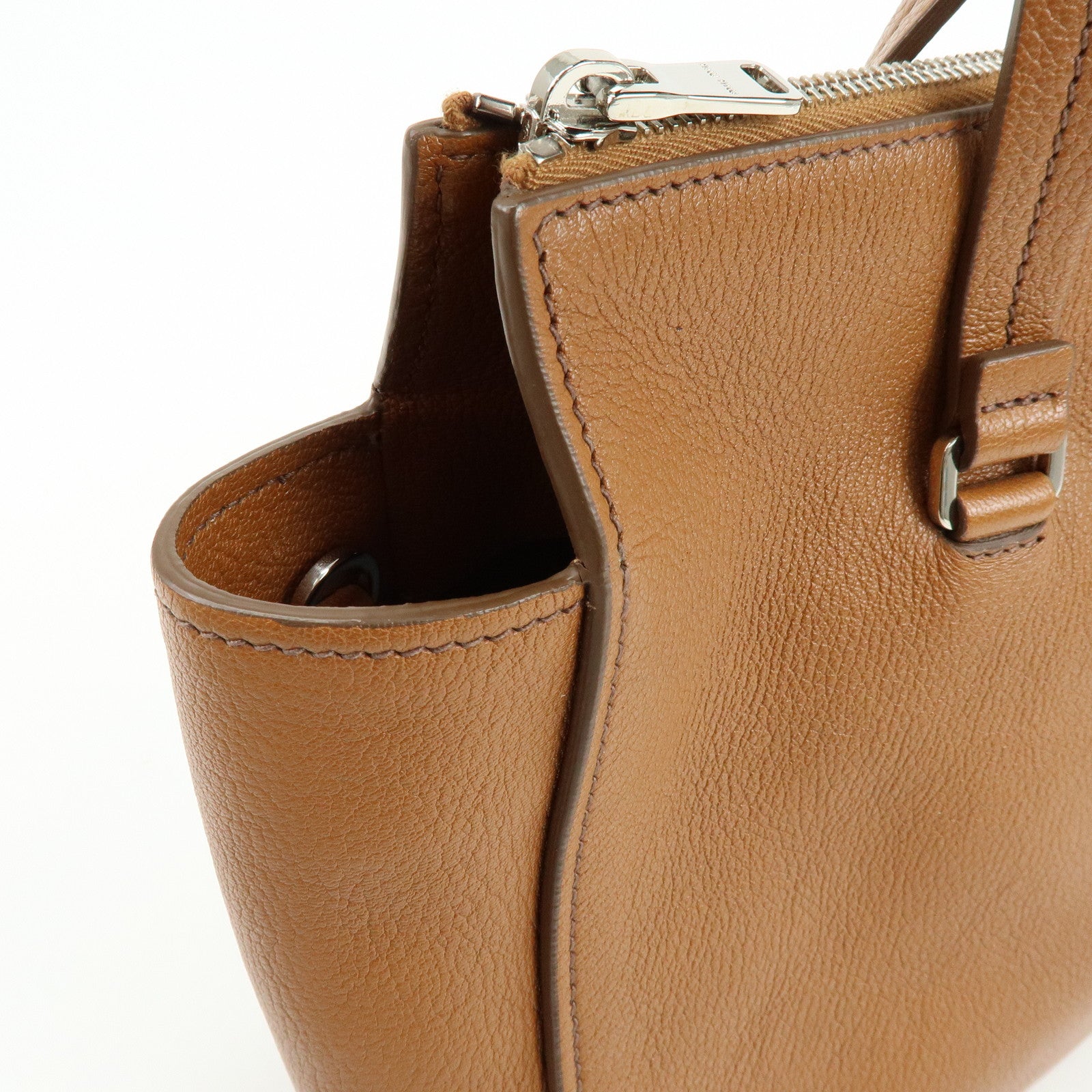 MIU MIU Madras Leather 2Way Bag Hand Bag Shoulder Bag Brown 5BB004