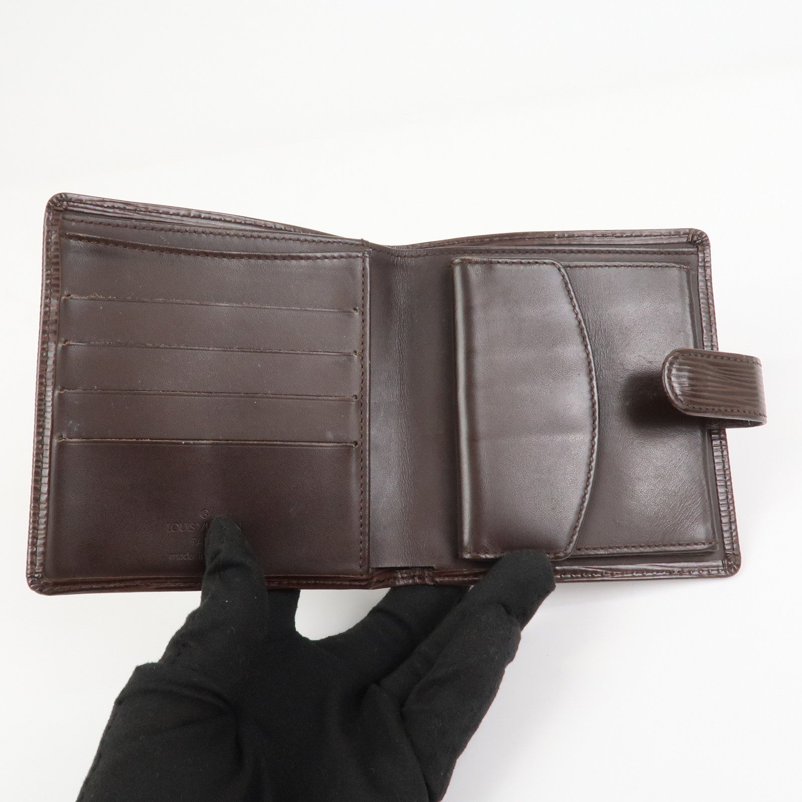 Louis Vuitton Epi Porte Billets Compact Wallet Mocha M6355D
