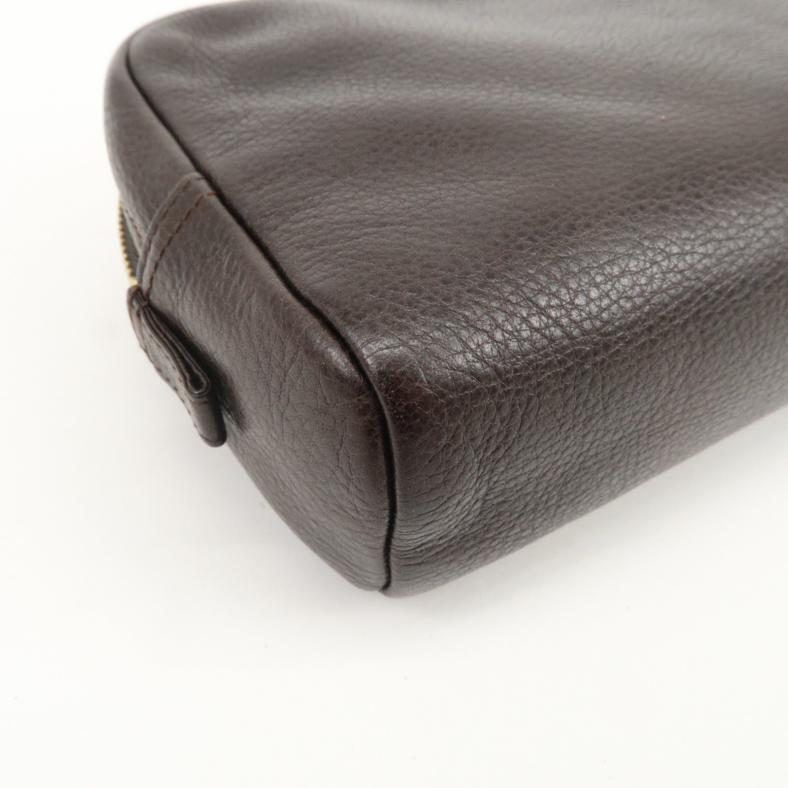 LOEWE Logo Leather Pouch Cosmetic Pouch Black