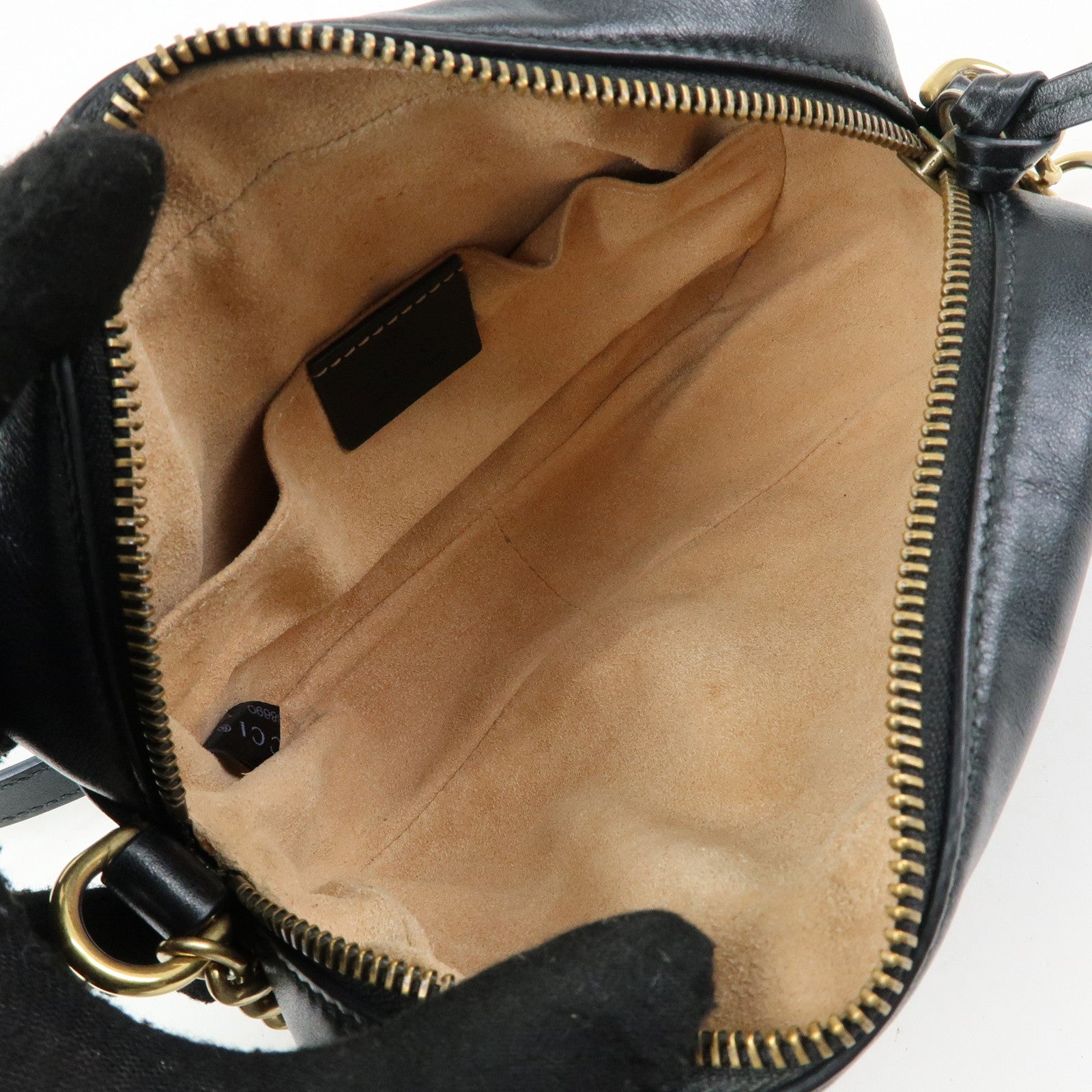 GUCCI GG Marmont Leather Shoulder Crossbody Bag Black 448065