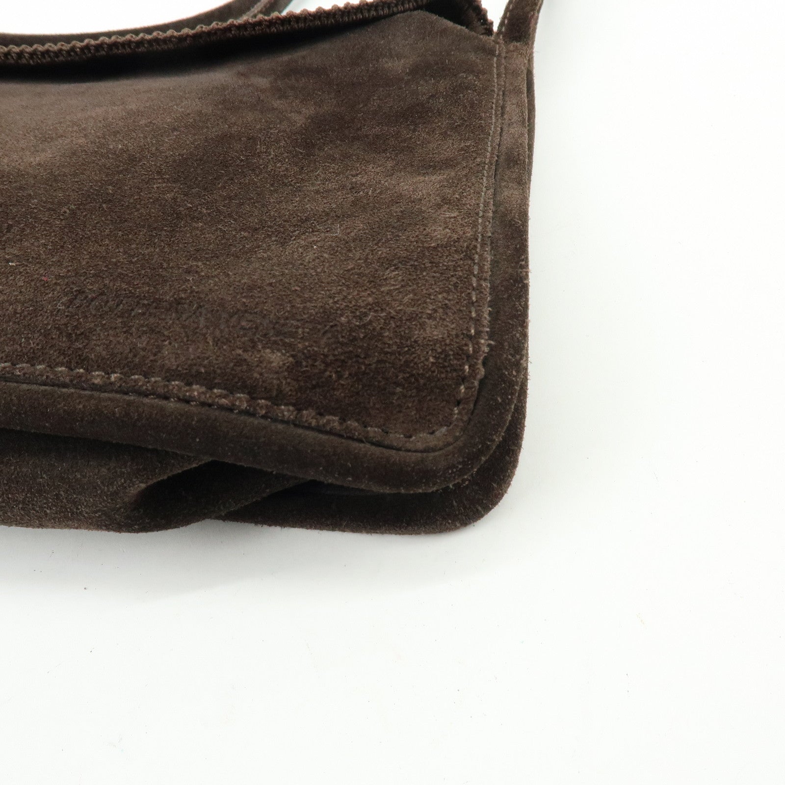 BOTTEGA VENETA Suede Shoulder Bag Tote Bag Dark Brown