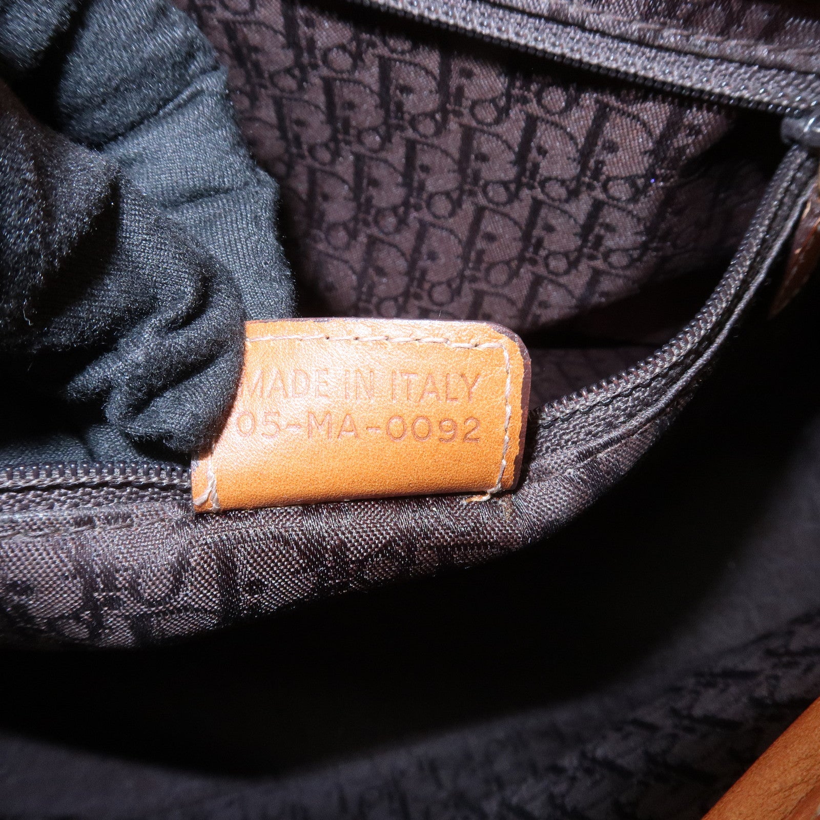 Christian Dior Lady Dior Leather Tote Bag Hand Bag Brown Gold