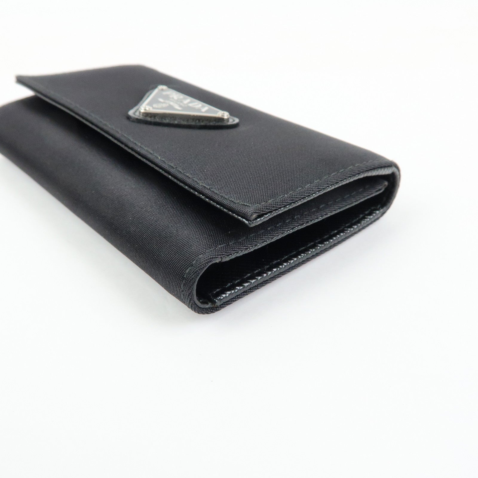 PRADA Triangle Logo Nylon Leather 6 Rings Key Case 1M0222