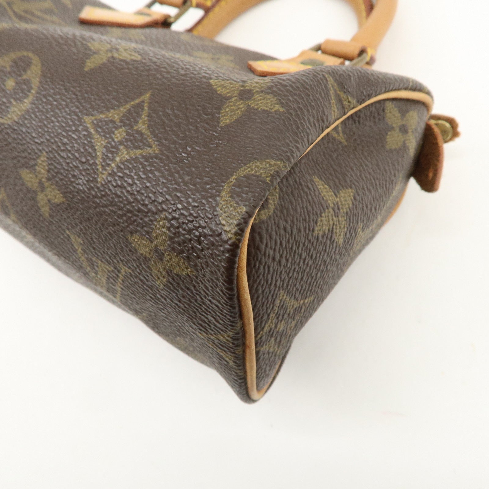 Louis Vuitton Monogram Mini Speedy Hand Bag Boston Bag Brown M41534