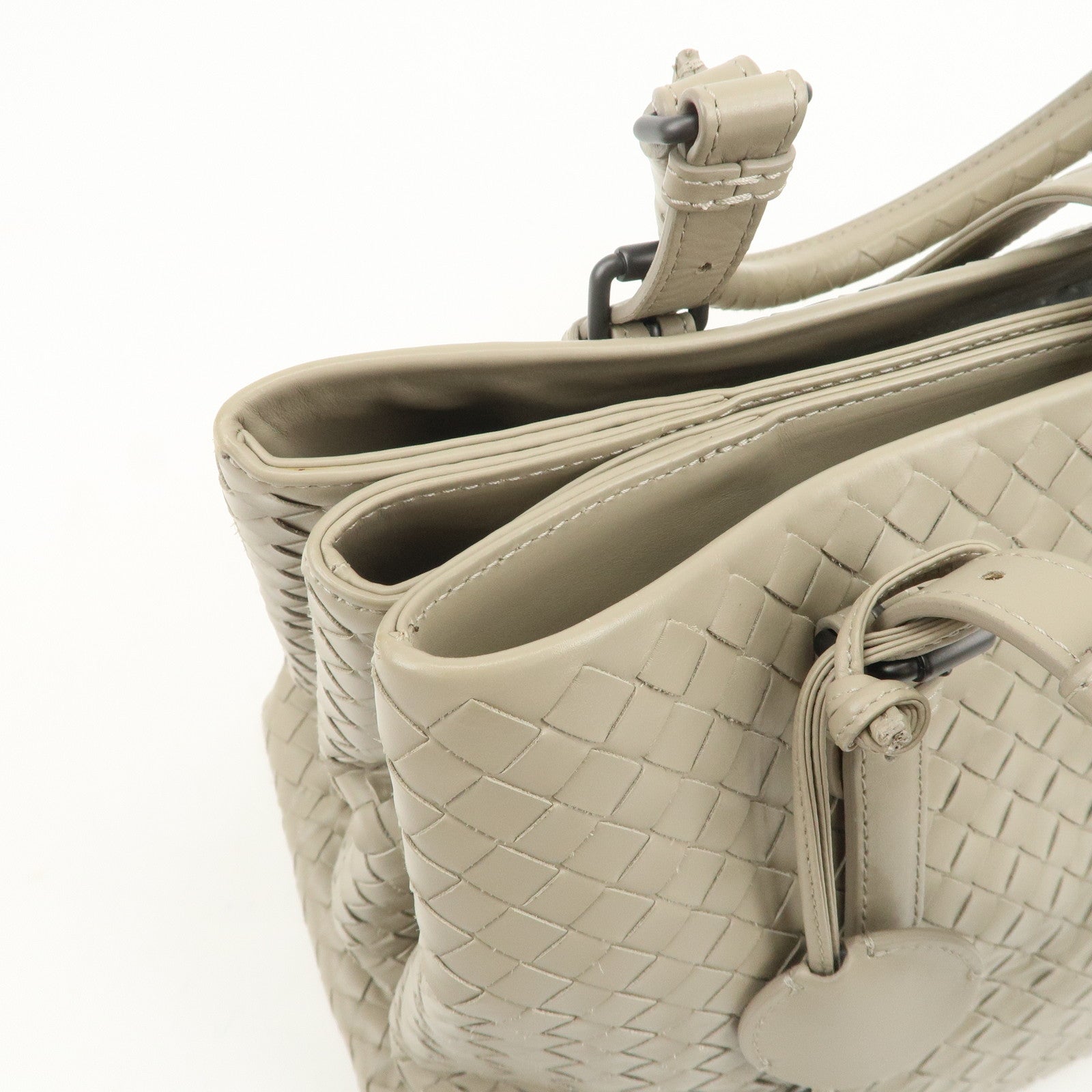 BOTTEGA VENETA Intrecciato Leather Tote Bag Hand Bag Greige