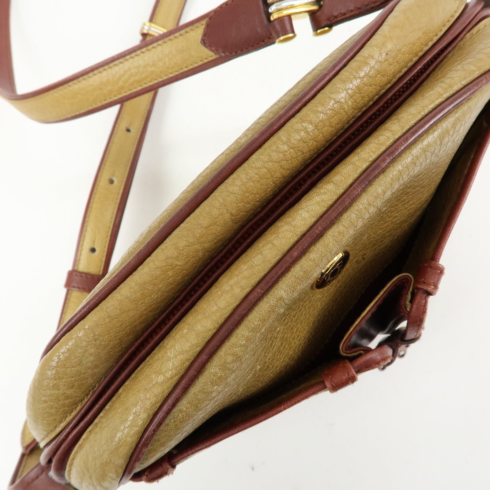 Cartier Must de Cartier Leather Shoulder Bag Crossbody Bag Beige