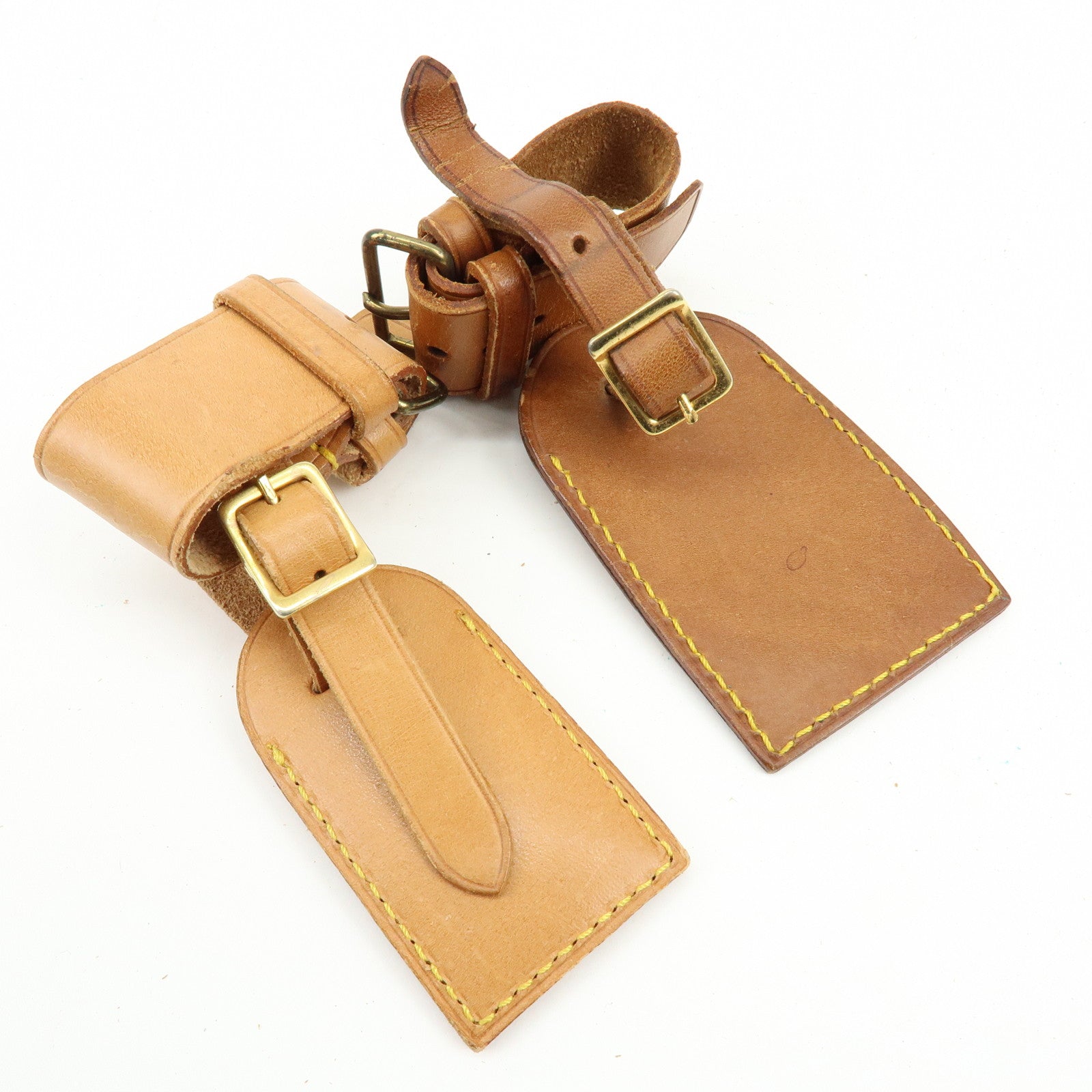 Louis Vuitton Set of 10 Leather Name Tag & Poignet Natural