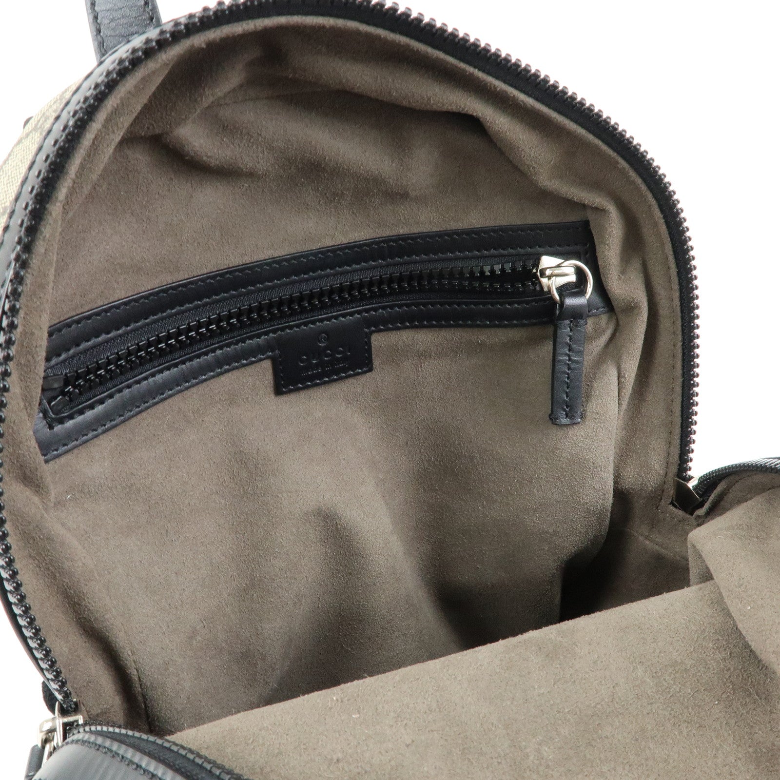 GUCCI GG Supreme Leather Backpack Rucksack Beige Black 429020