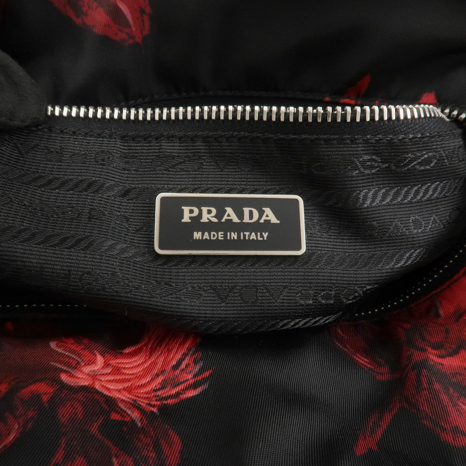 PRADA Triangle Logo Nylon Leather 2Way Tote Bag Hand Bag BN1066