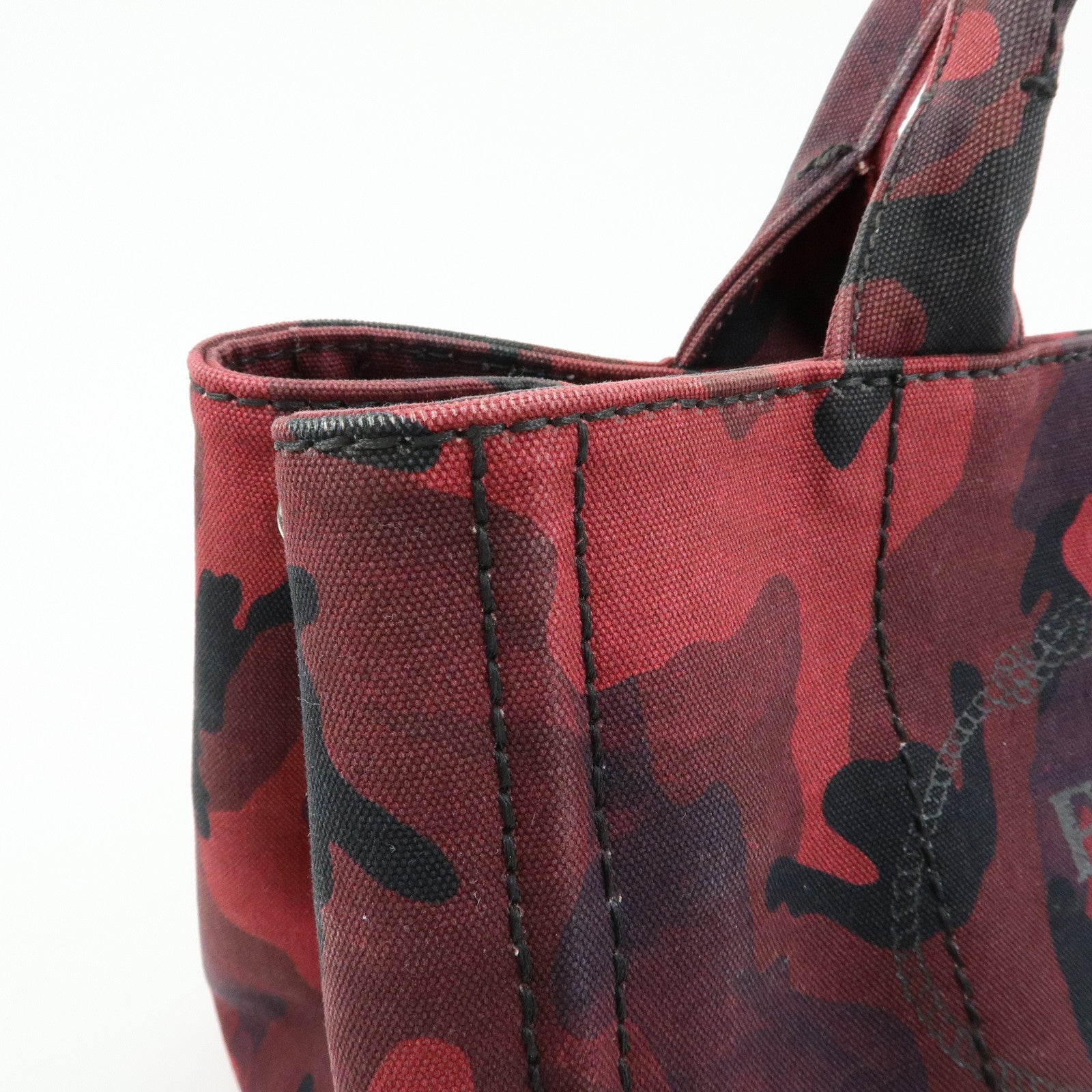 PRADA Triangle Logo Canapa 2Way Tote Hand Bag Camouflage BN2642