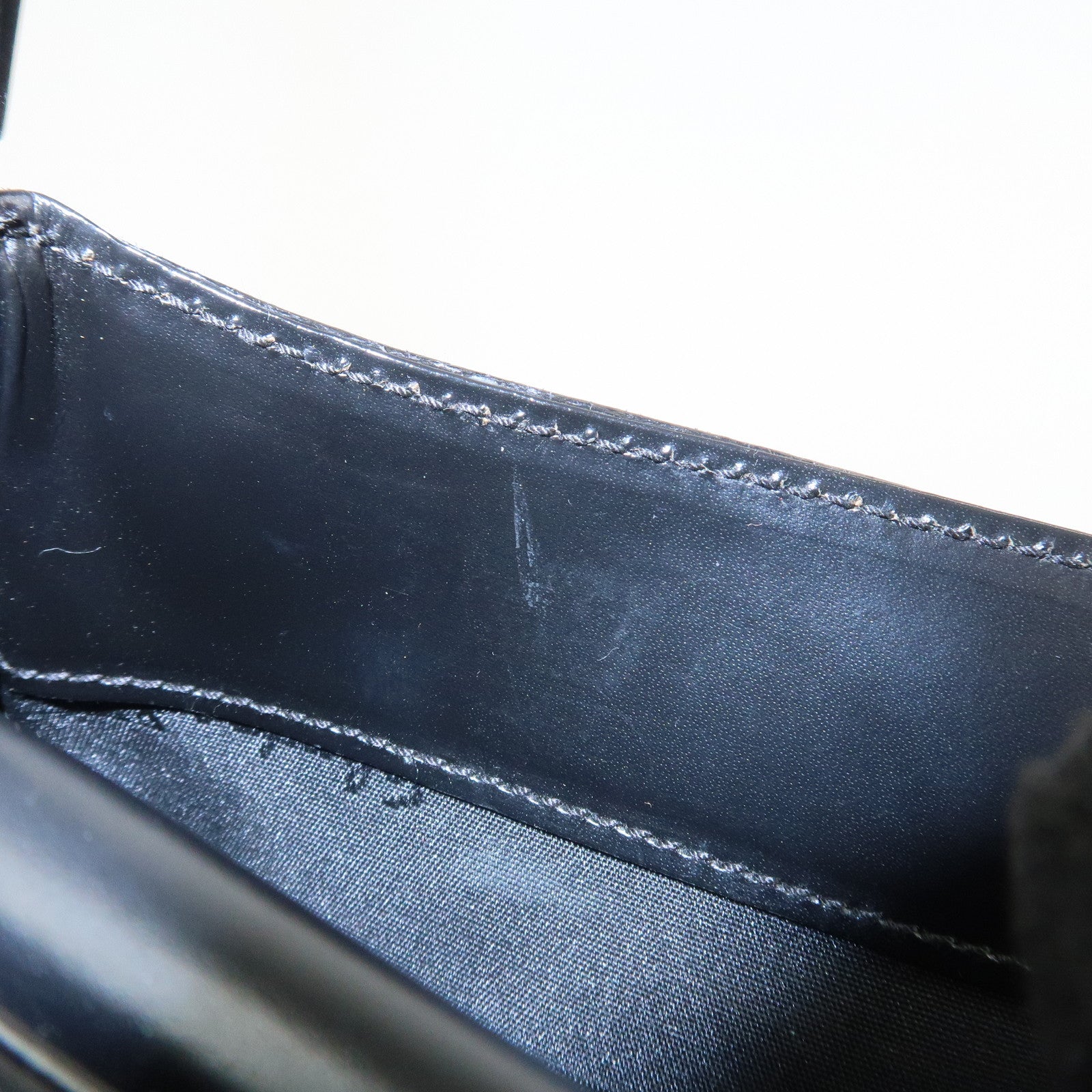 Ferragamo Embossed Leather Shoulder Bag Hand Bag Black