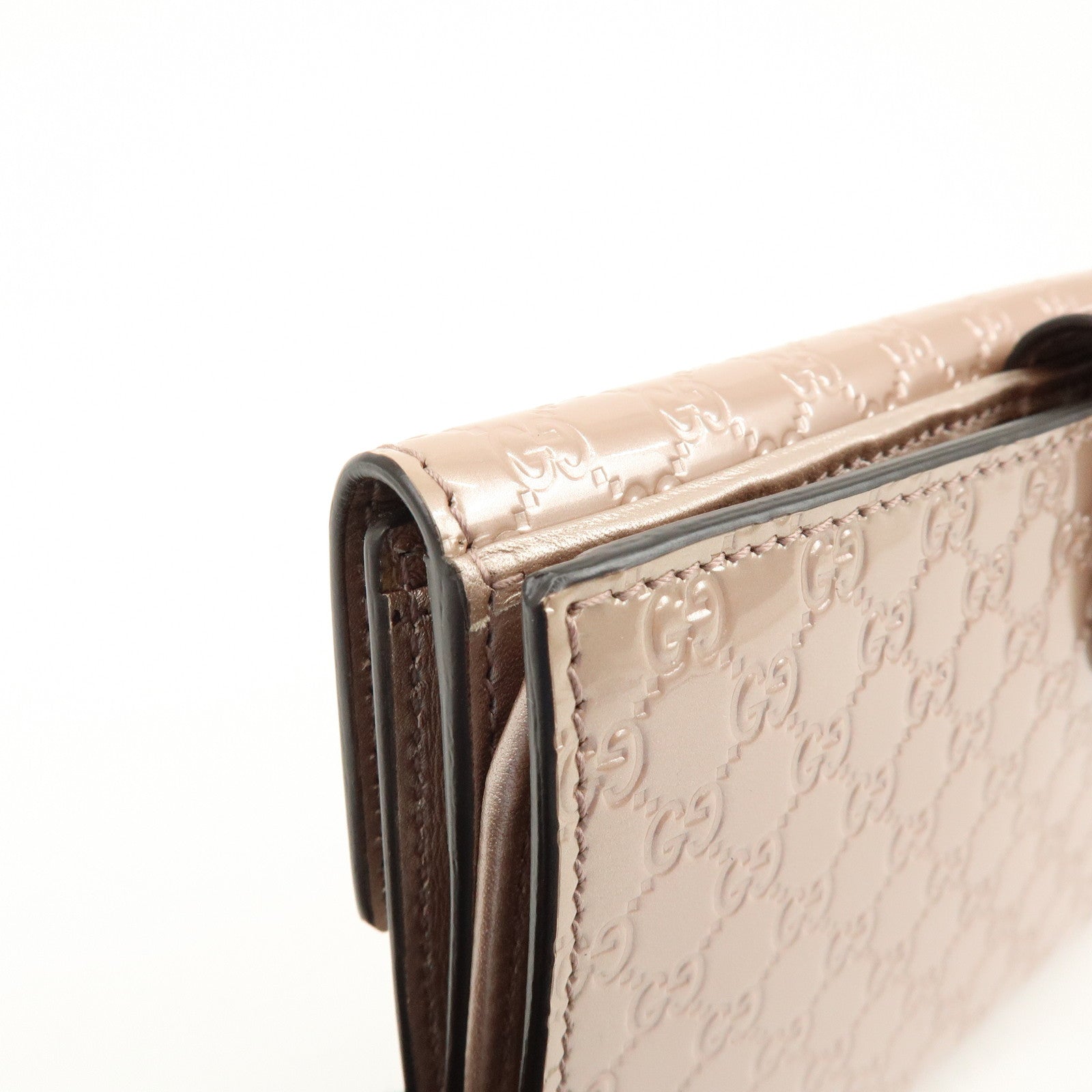 GUCCI Lovely Heart Microguccissima Bi-fold Long Wallet Pink 203550