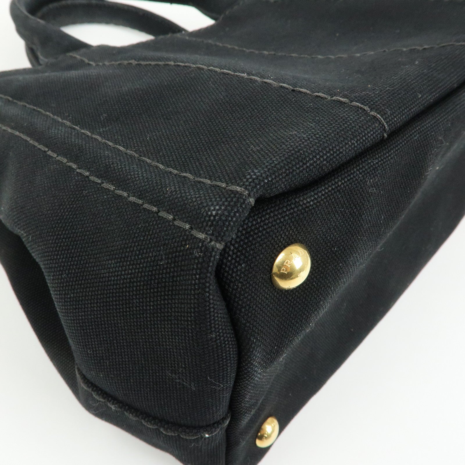 PRADA Triangle Logo Canapa Mini Canvas 2Way Bag Hand Bag 1BG439