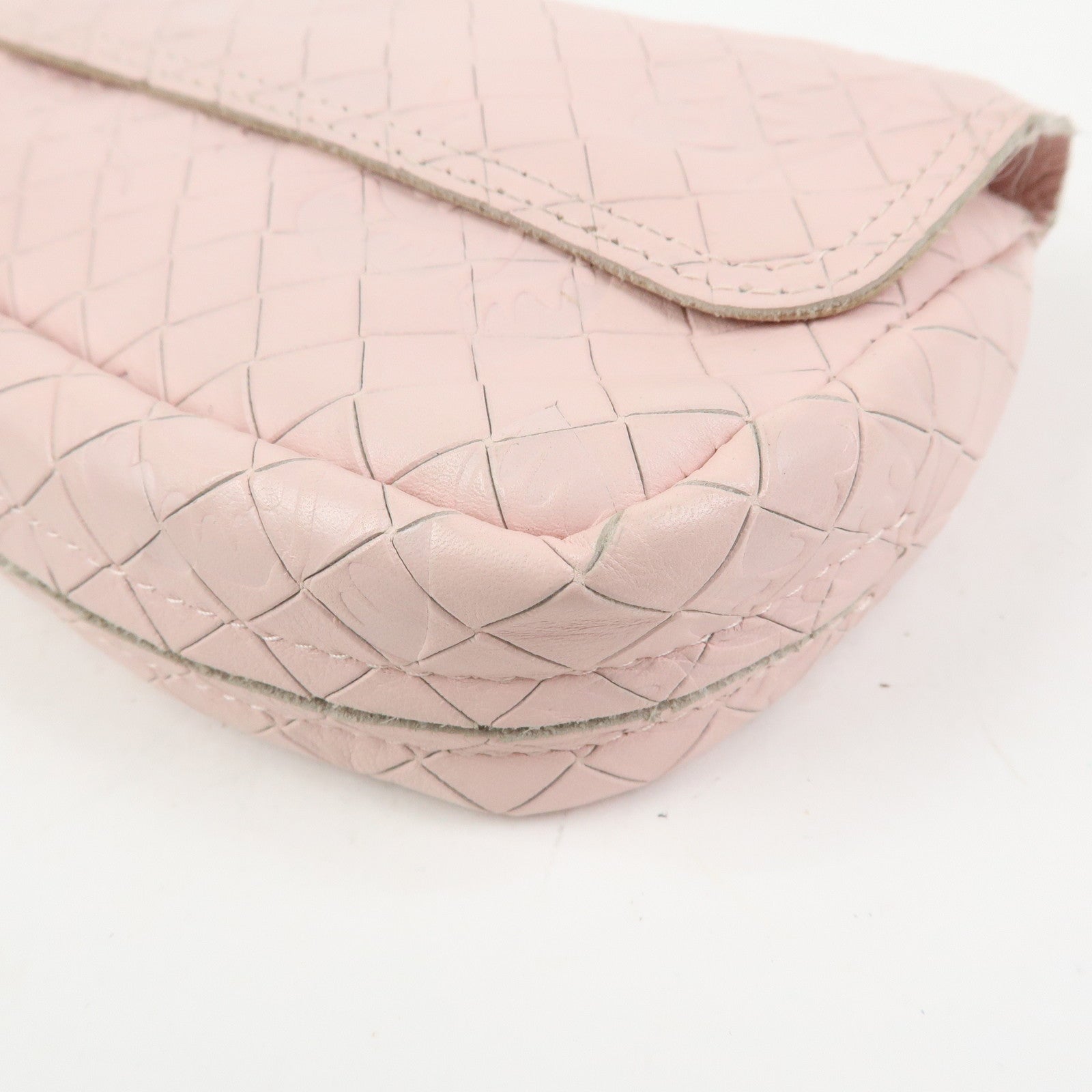BOTTEGA VENETA Intreccio Mirage Chain Shoulder Bag Light Pink
