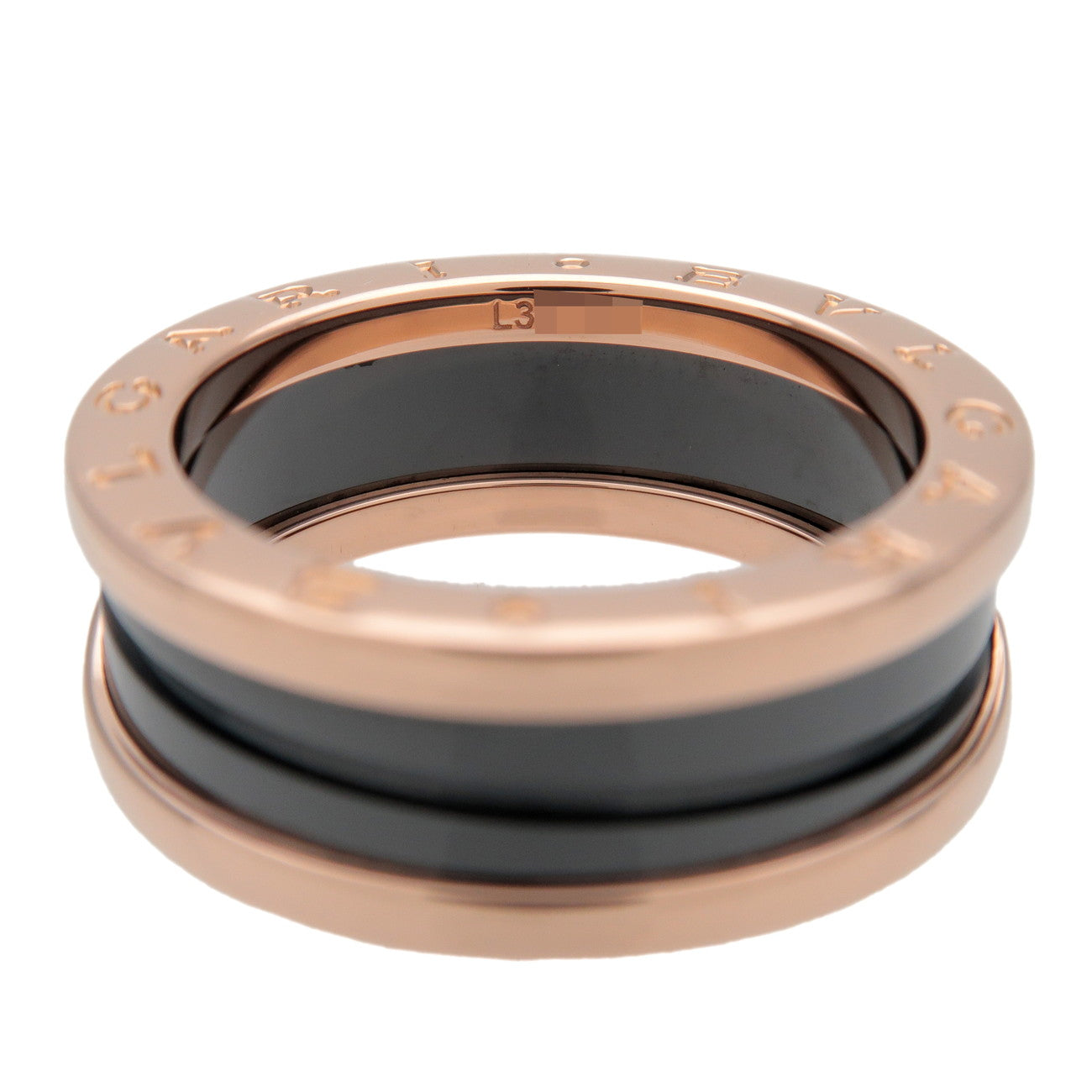 BVLGARI B-Zero1 Ring K18 750PG Black Ceramic Rose Gold Black US8