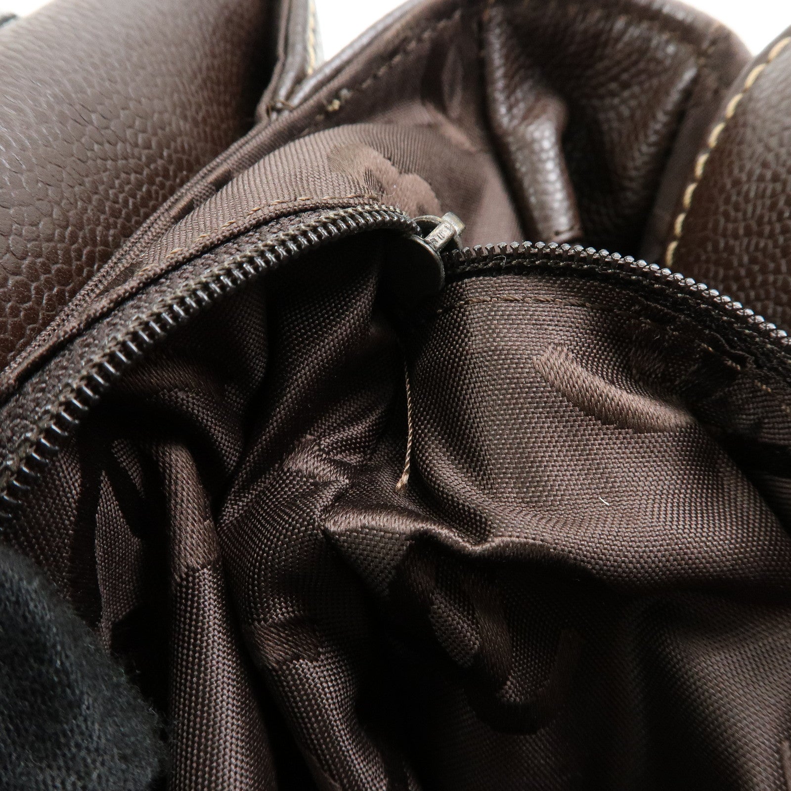 CHANEL COCO Mark Caviarskin Tote Bag Hand Bag Shoulder Bag Brown