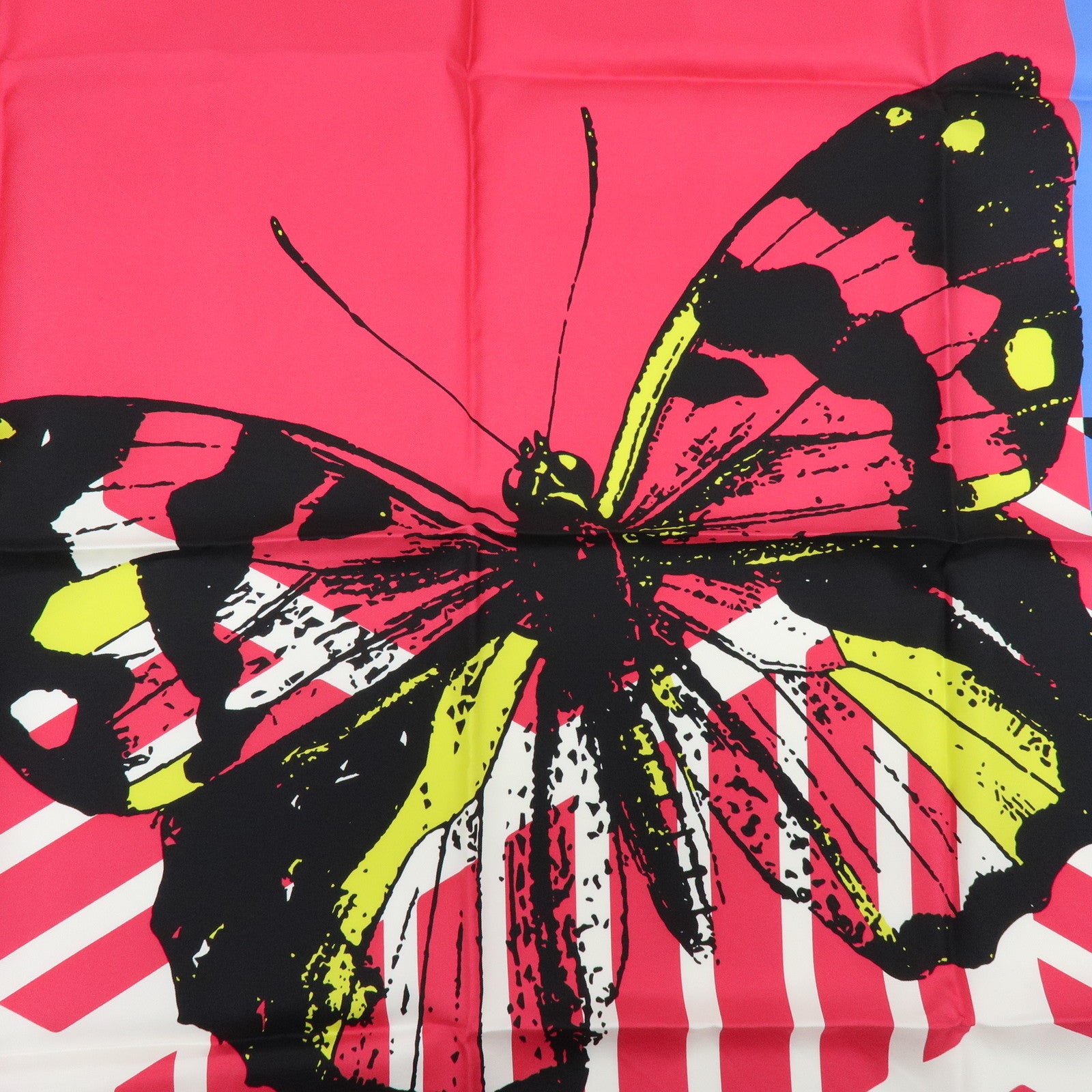 Christian Dior Silk 100% Butterfly Scarf Pink Blue