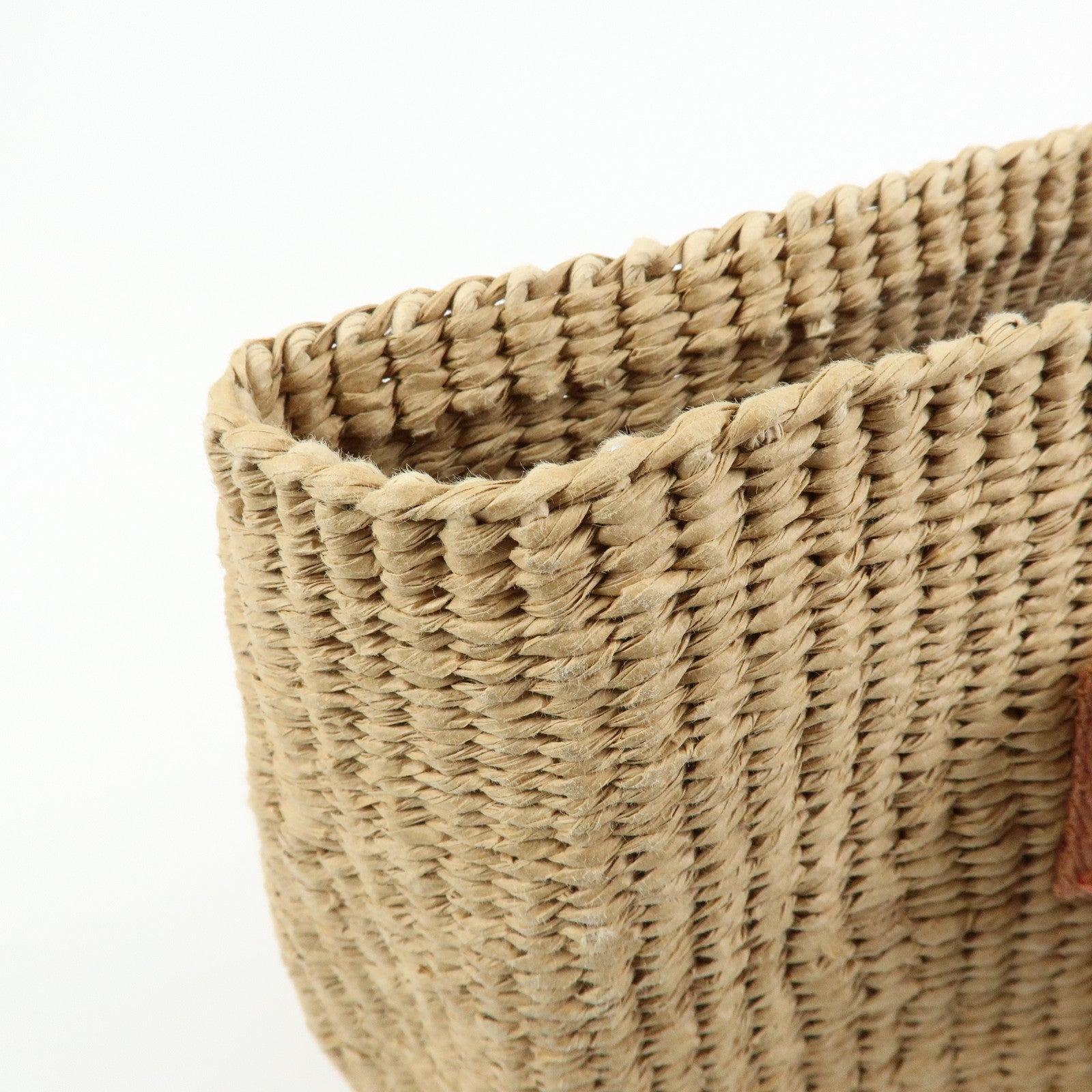 Chloe Mifuko Raffia Canvas Hand Bag Tote Bag Natural Beige